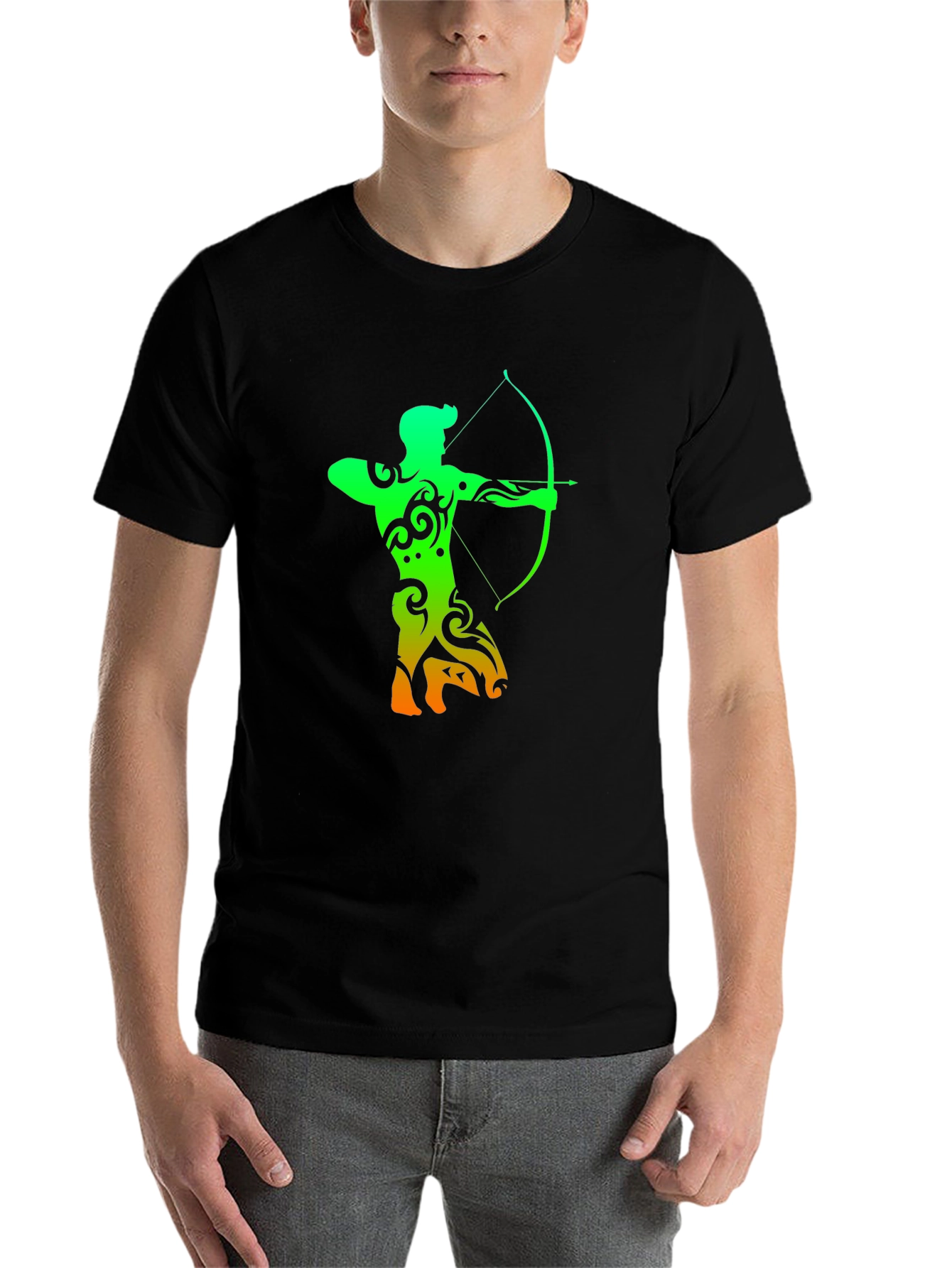 Black Archery Silhouette Graphic T-Shirt - Cool Archer Design view 7