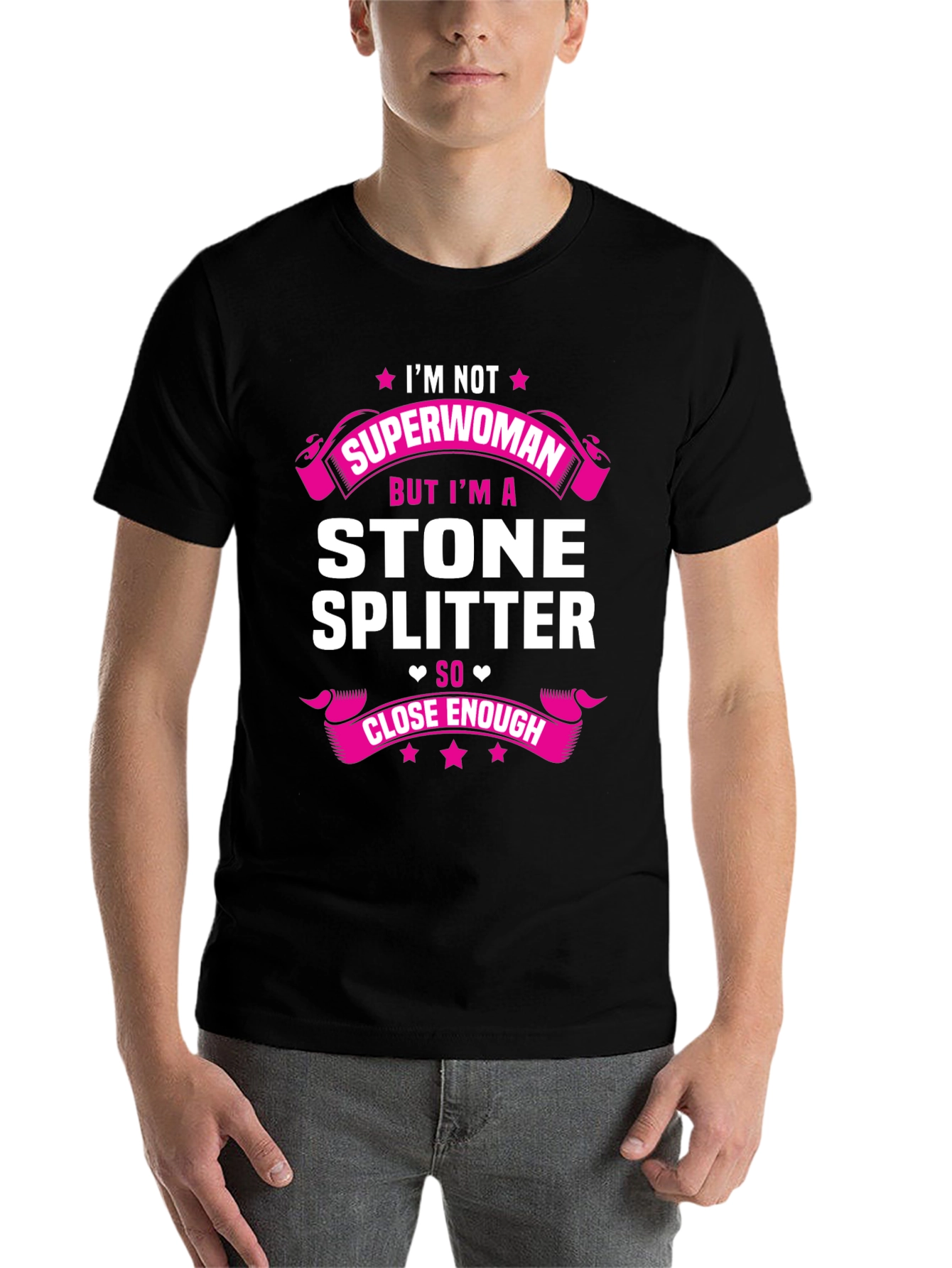 Black Stone Splitter Novelty Graphic T-Shirt view 7