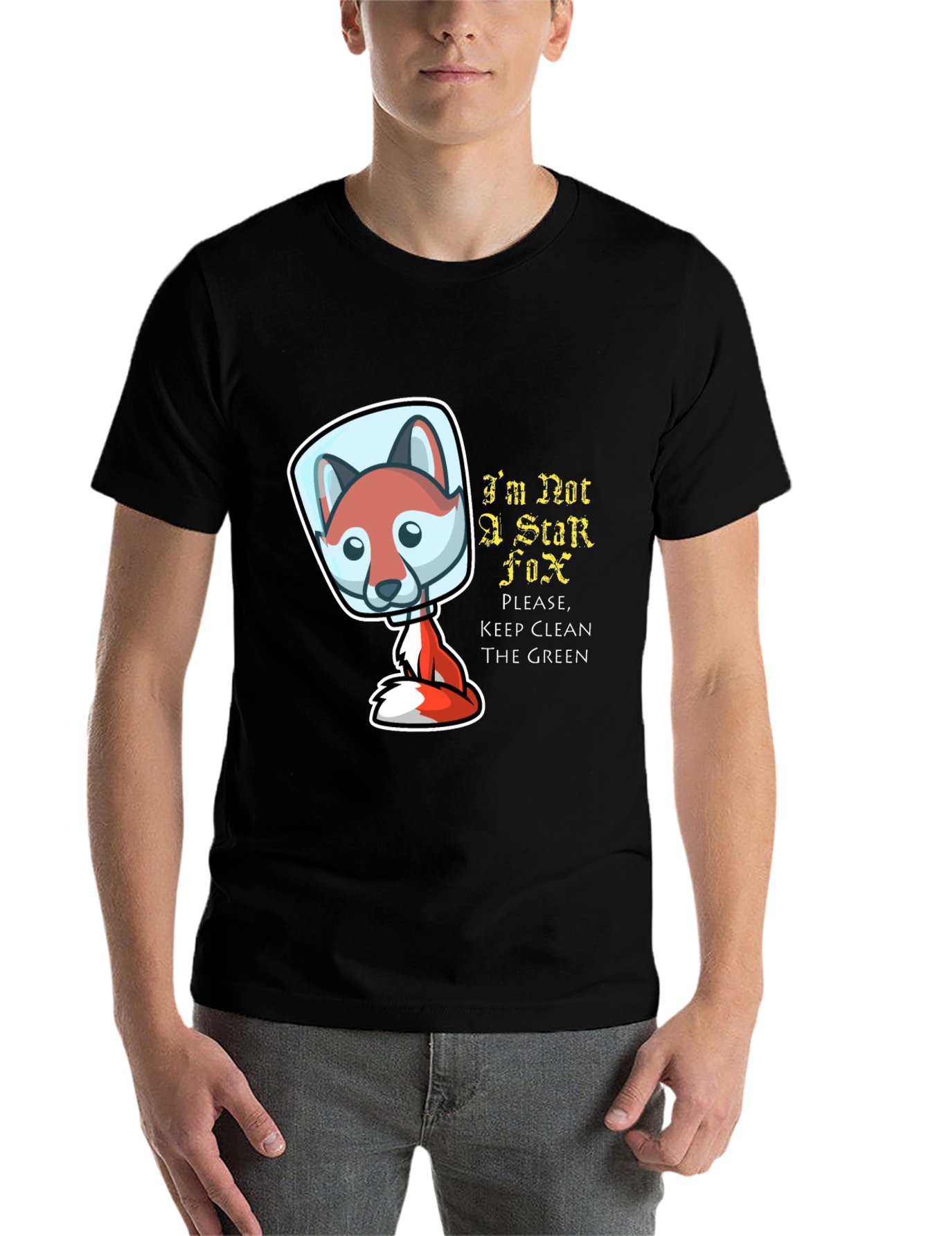 Black I'm Not A Star Fox T-Shirt view 7