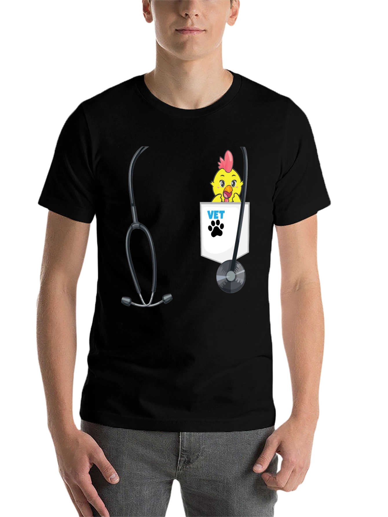 Vet Chicken Pocket Graphic T-Shirt - 7