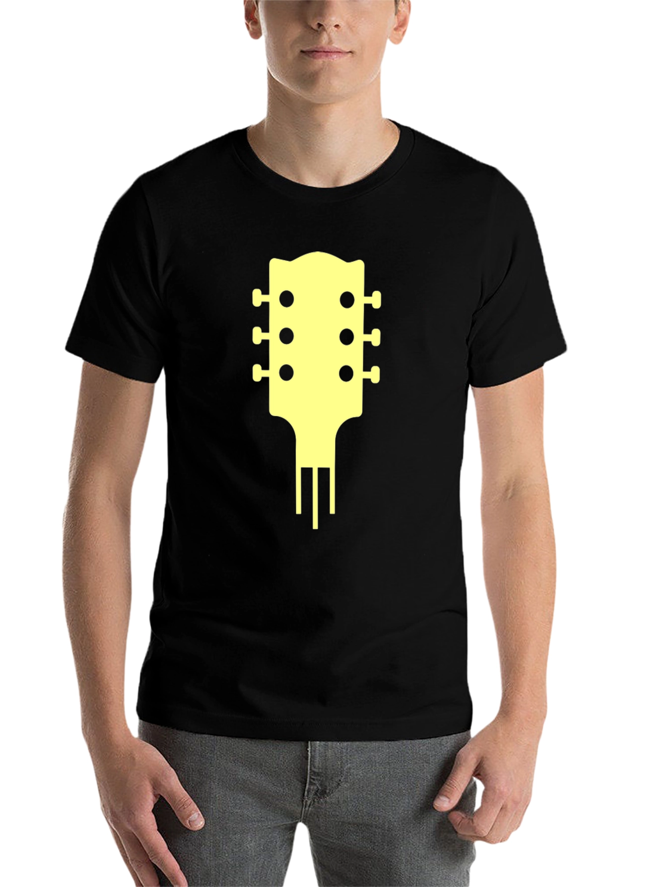 Black Guitar Headstock Graphic Tee view 7