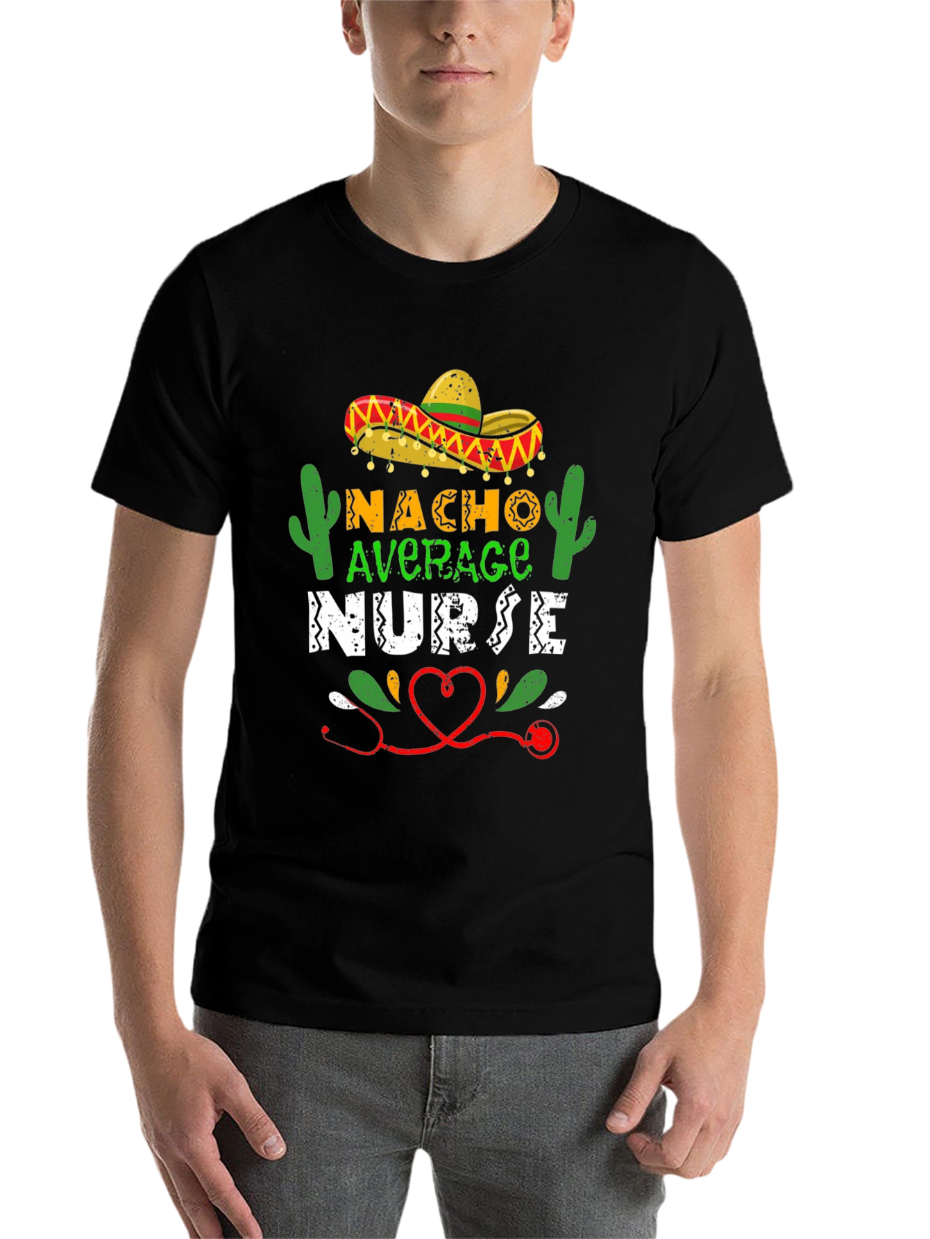 Black Nacho Average Nurse T-Shirt - Fun Medical Apparel view 7