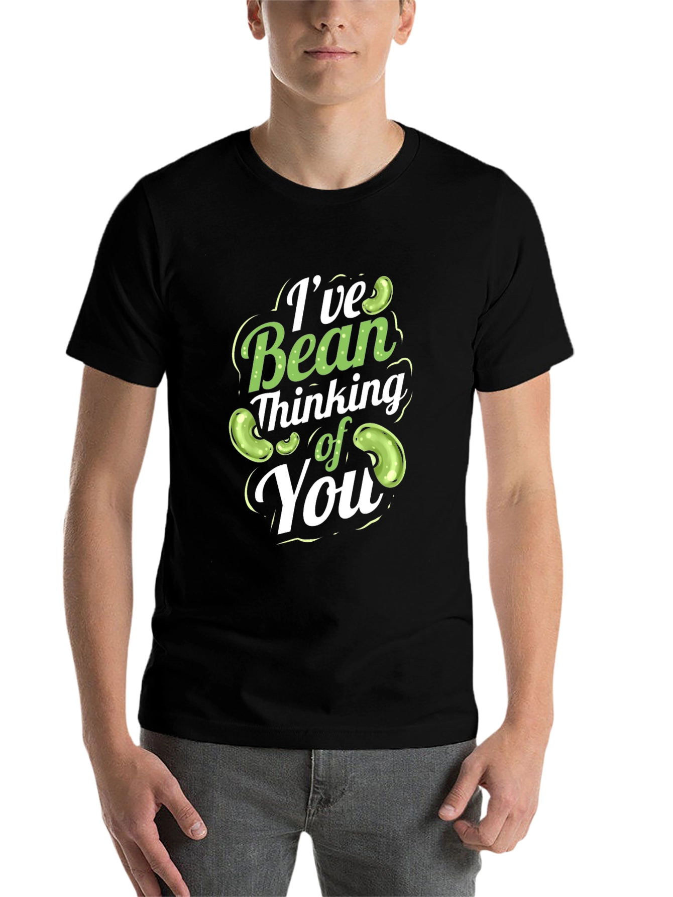 Black I've Bean Thinking of You T-Shirt Funny Pun Tee view 7