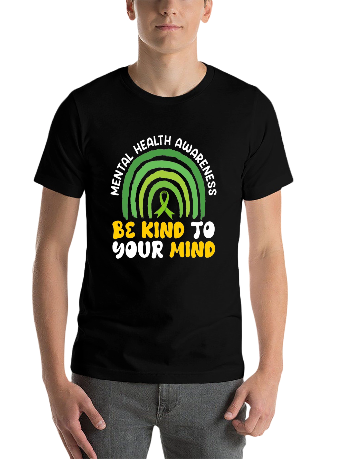 Black Mental Health Awareness T-Shirt - Be Kind To Your Mind view 7