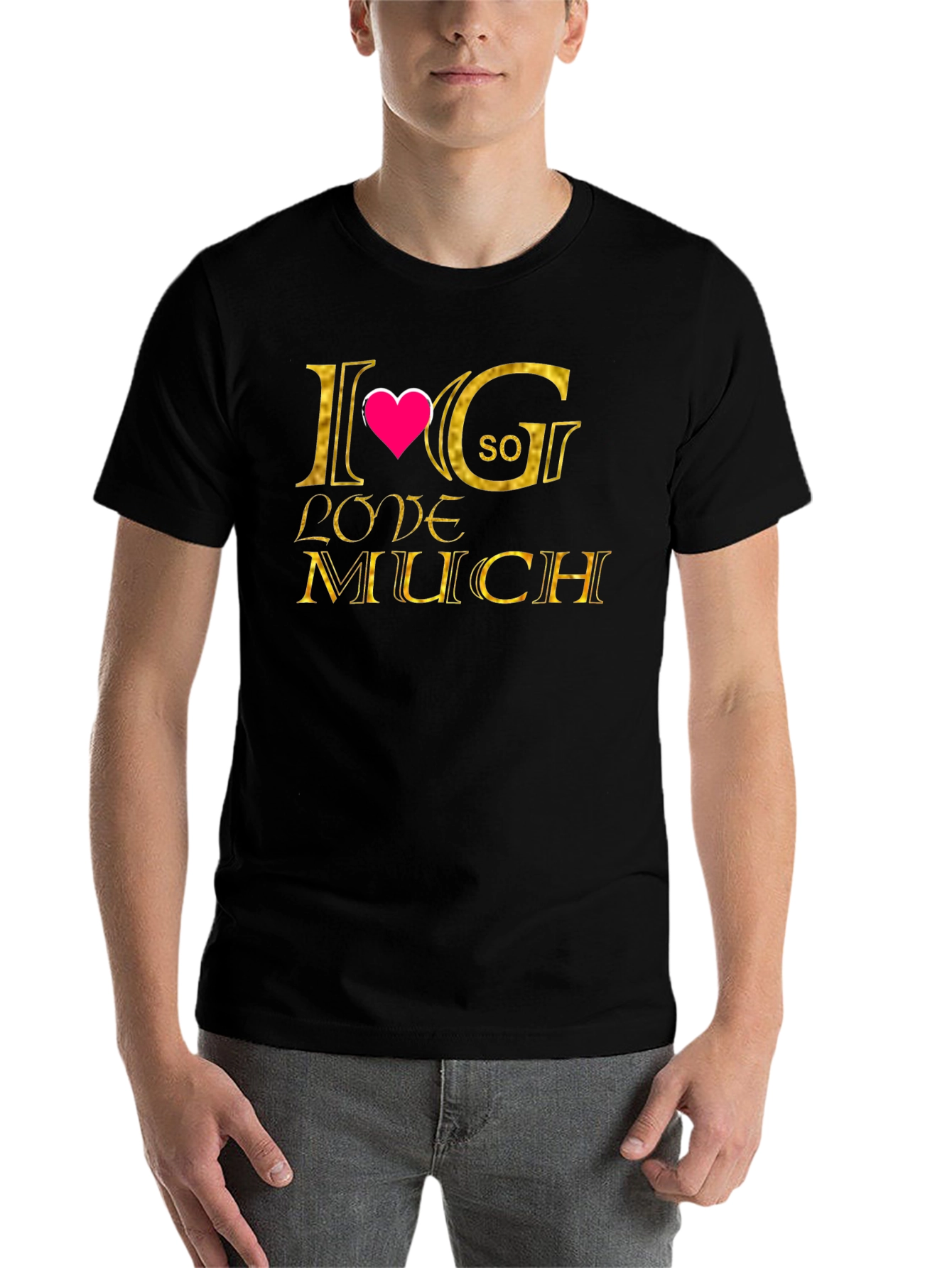 Black I Love G So Much Black T-Shirt view 7