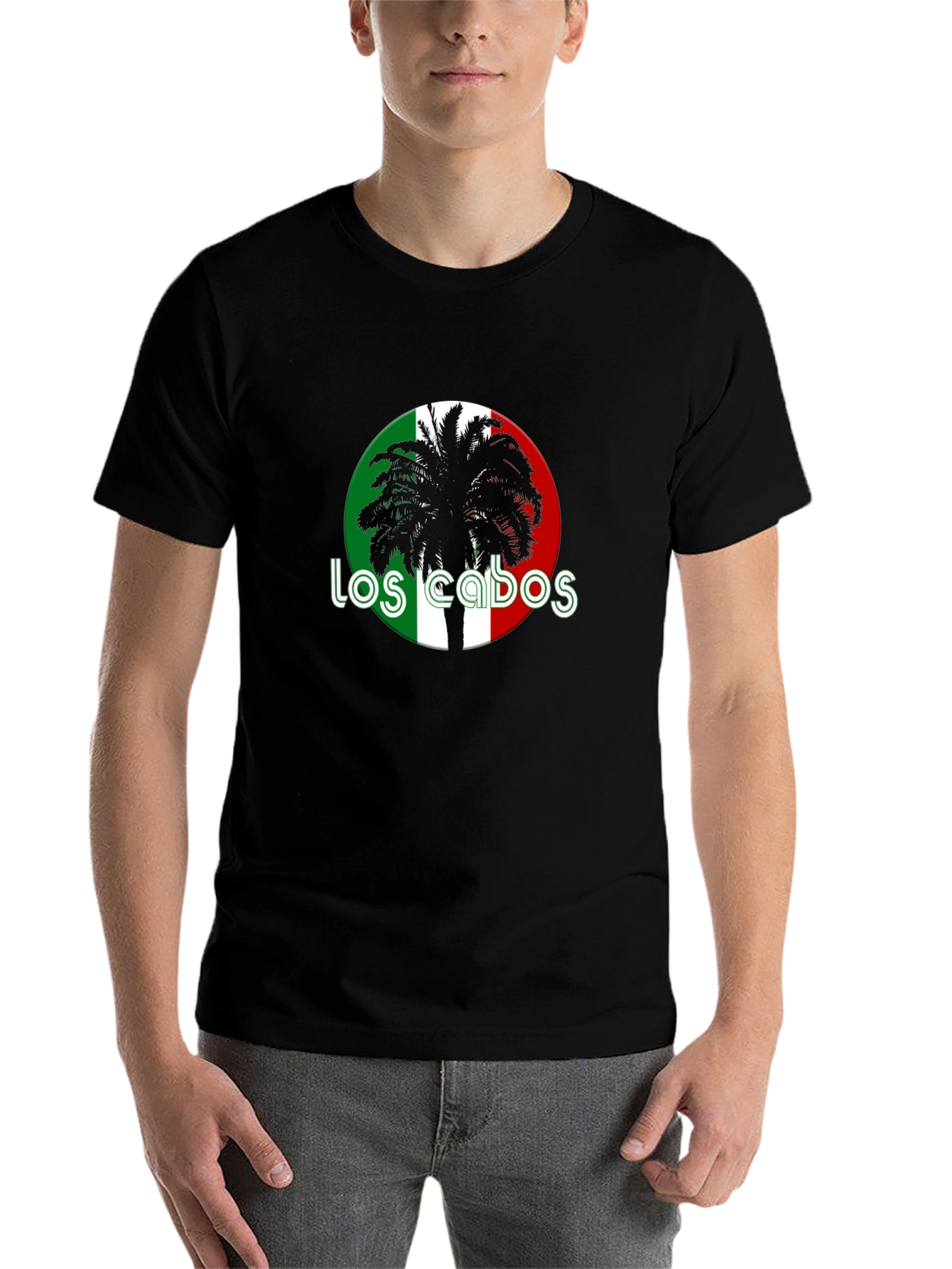 Black Los Cabos Palm Tree Graphic Tee - Black Cotton view 7