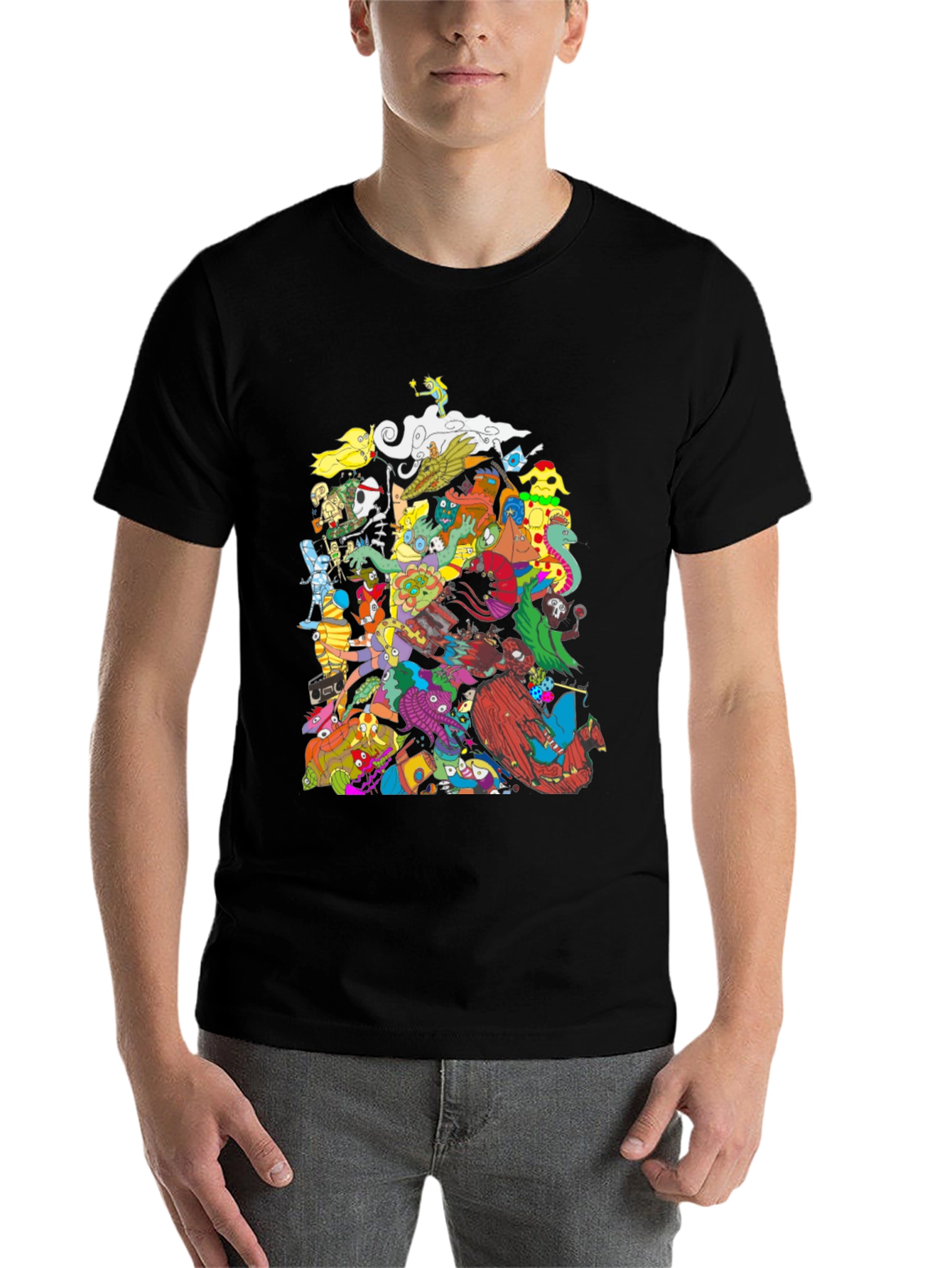 Black Funky Monster Mash T-Shirt - Black view 7