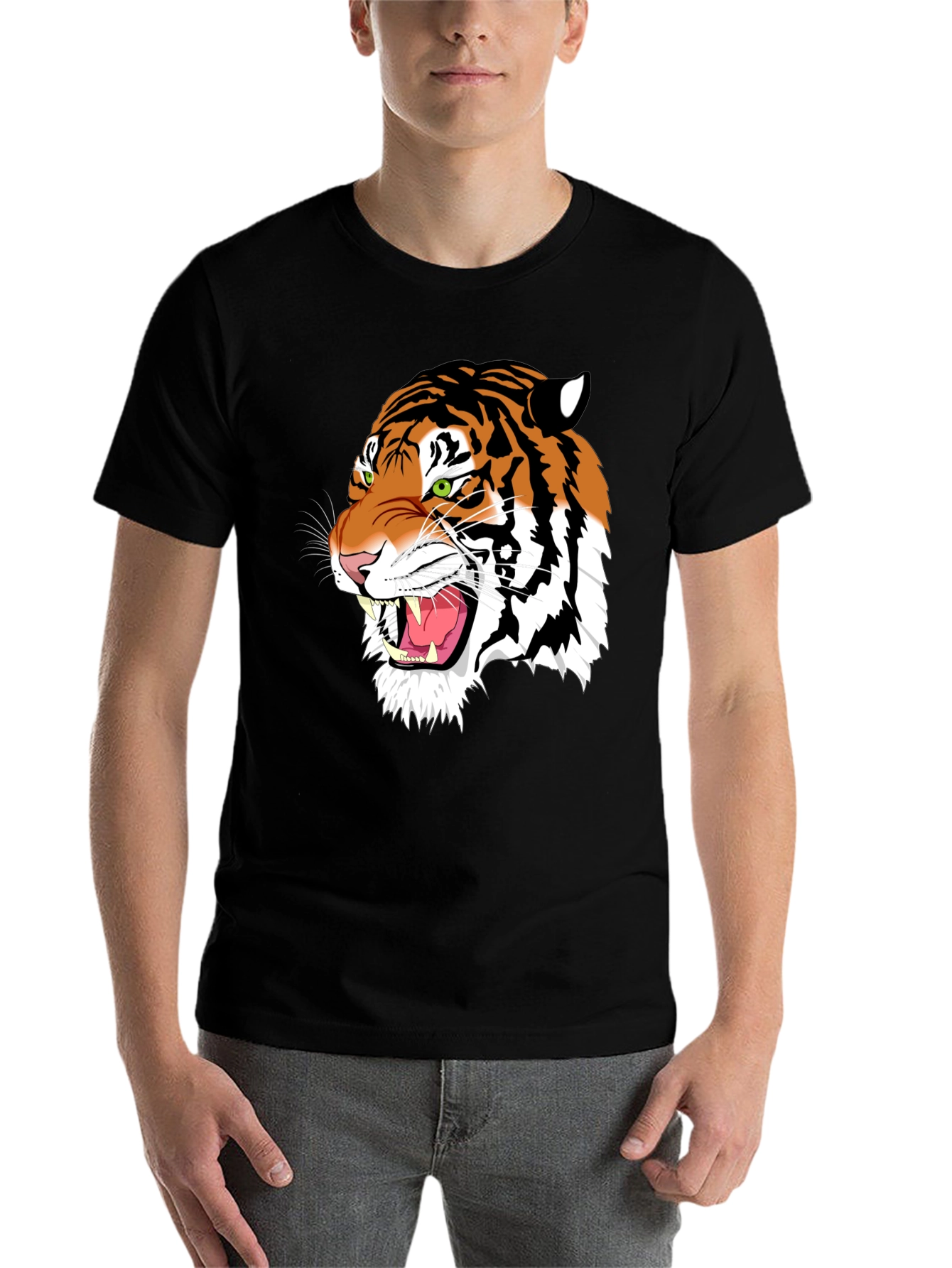 Black Tiger Graphic Black T-Shirt - Animal Print view 7