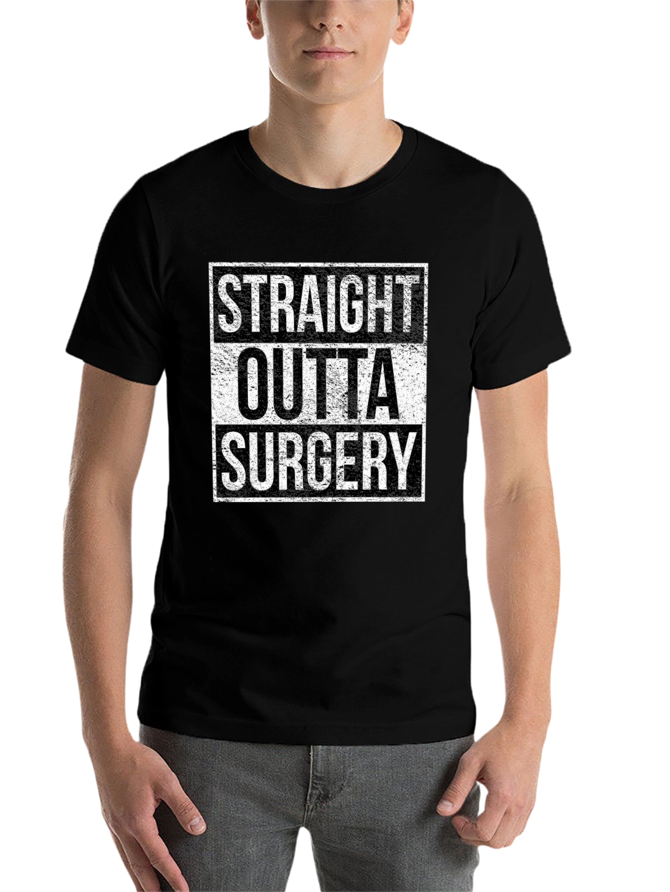 Black Straight Outta Surgery Graphic Tee view 7