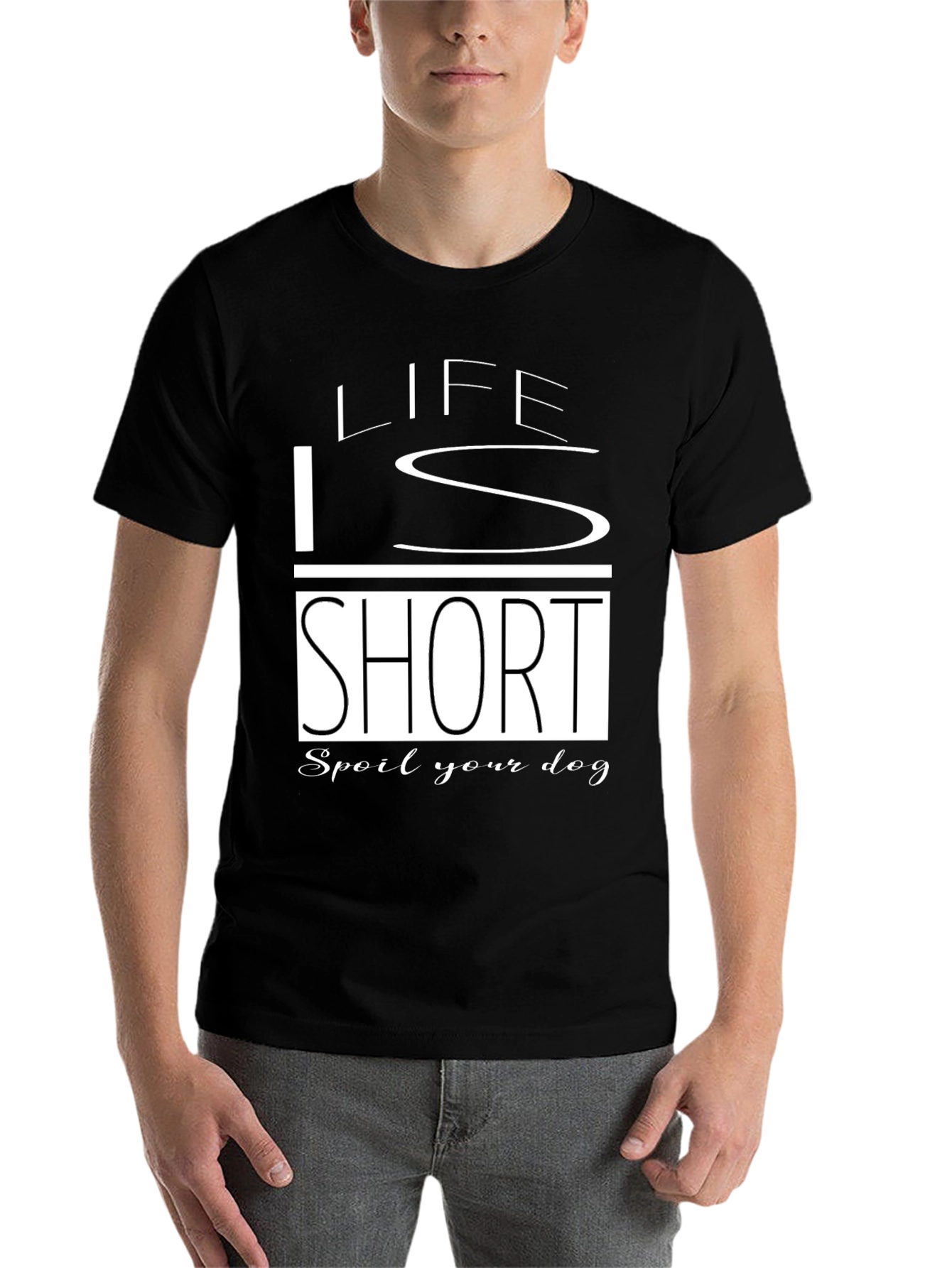 Black Life Is Short Spoil Your Dog Black T-Shirt view 7