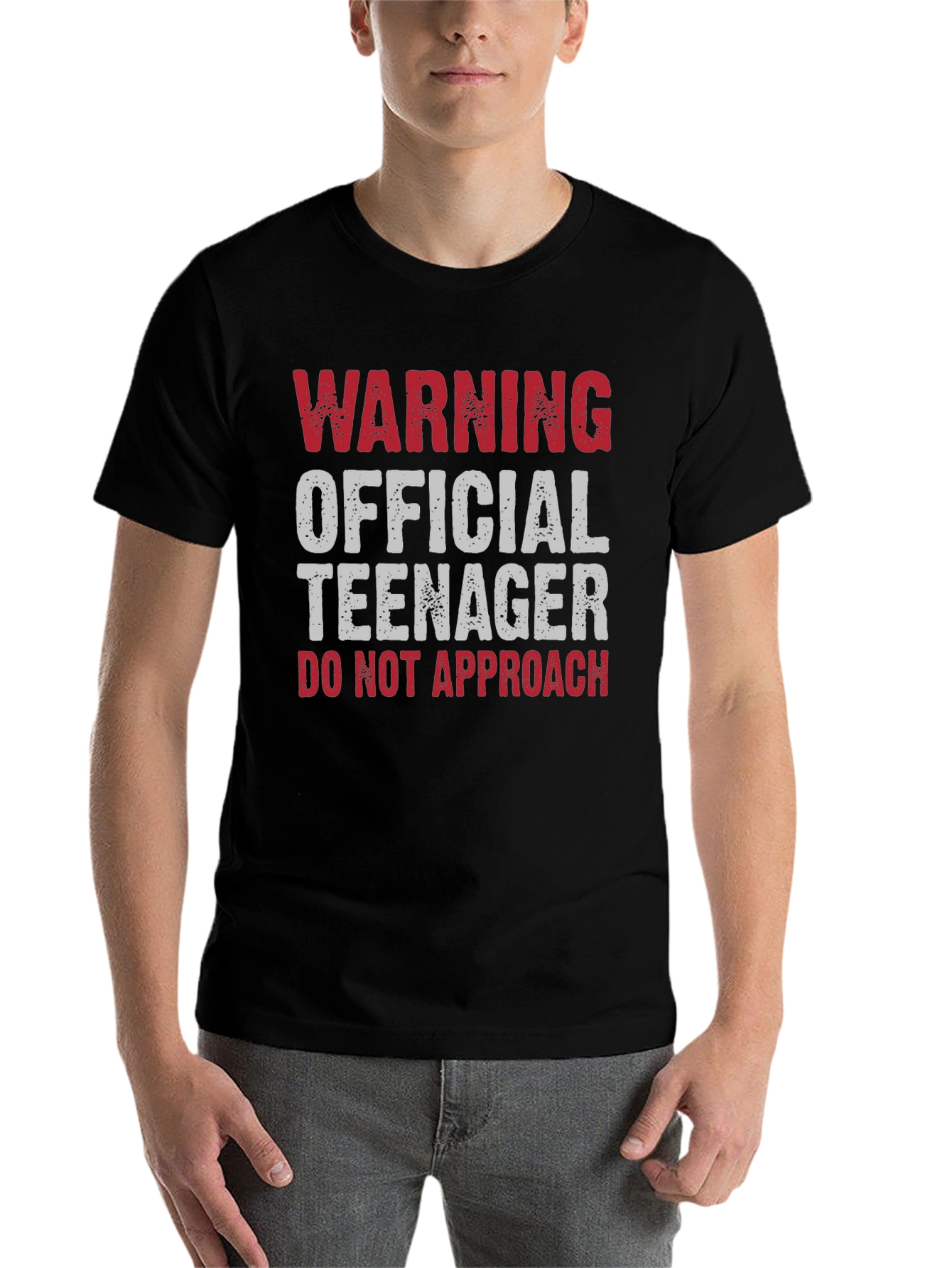 Black Warning Official Teenager - Novelty Graphic Tee view 7
