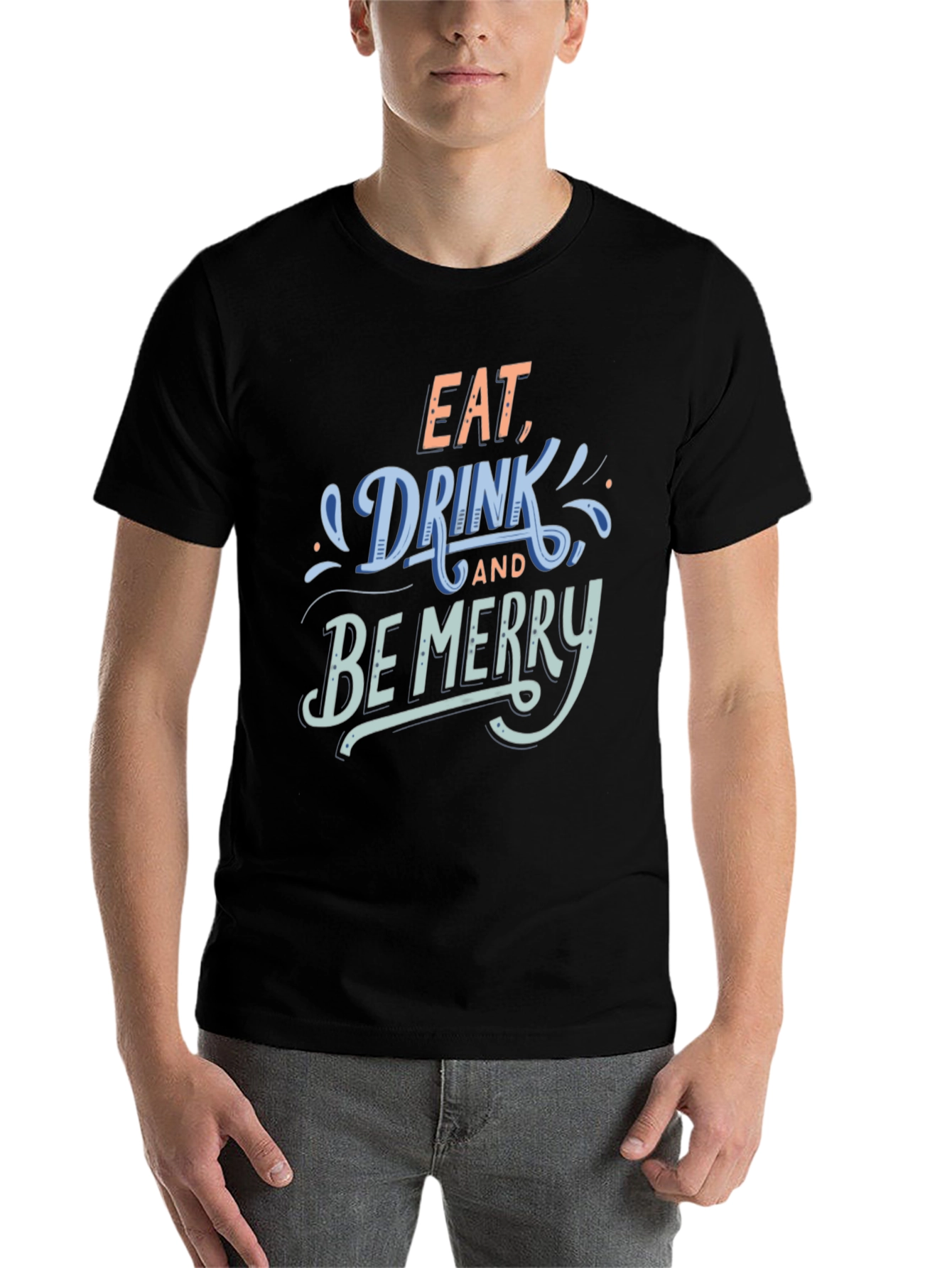 Black Eat, Drink, and Be Merry T-Shirt view 7