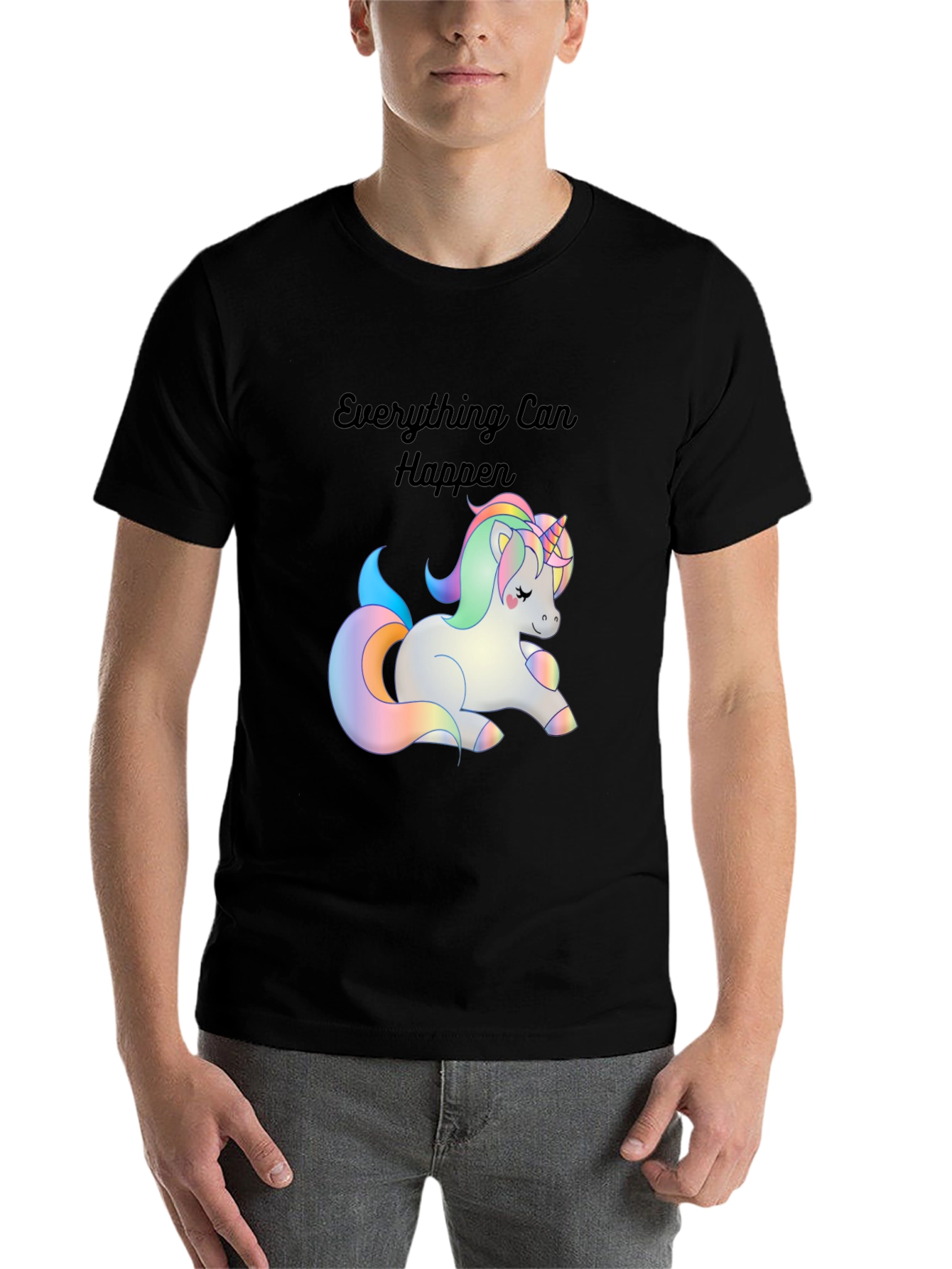 Black Unicorn Magic T-Shirt - Everything Can Happen view 7