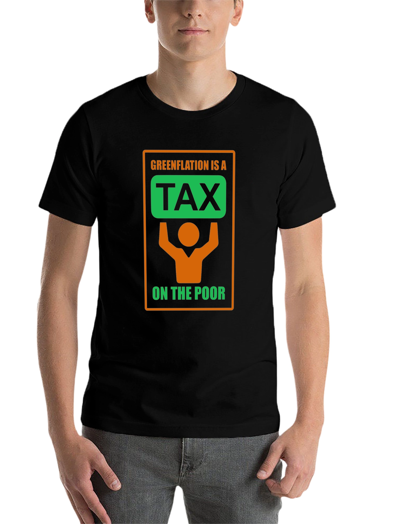 Black Greenflation Tax Awareness Black T-Shirt view 7