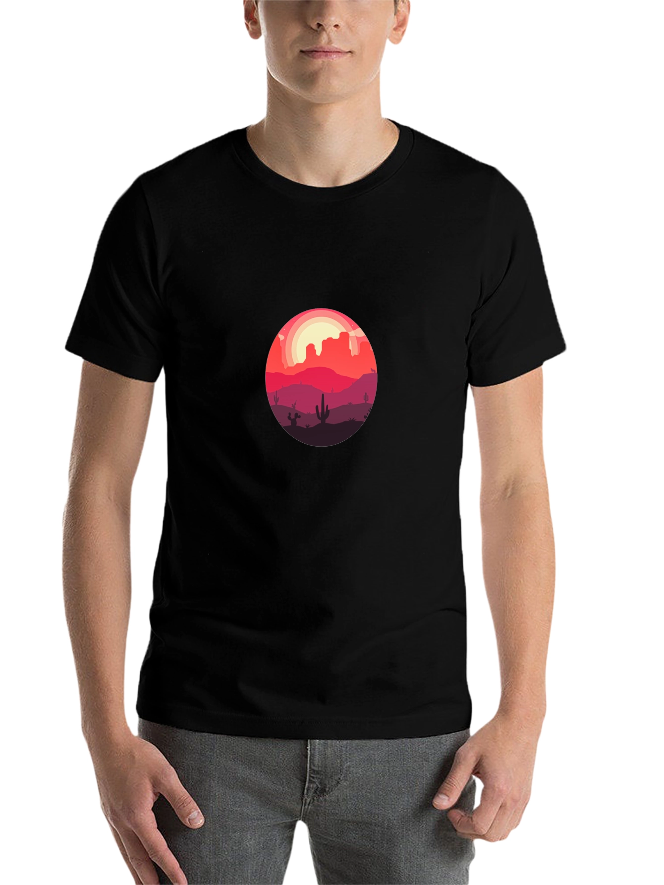 Black Desert Sunset Graphic Tee - Soft Cotton Blend view 7