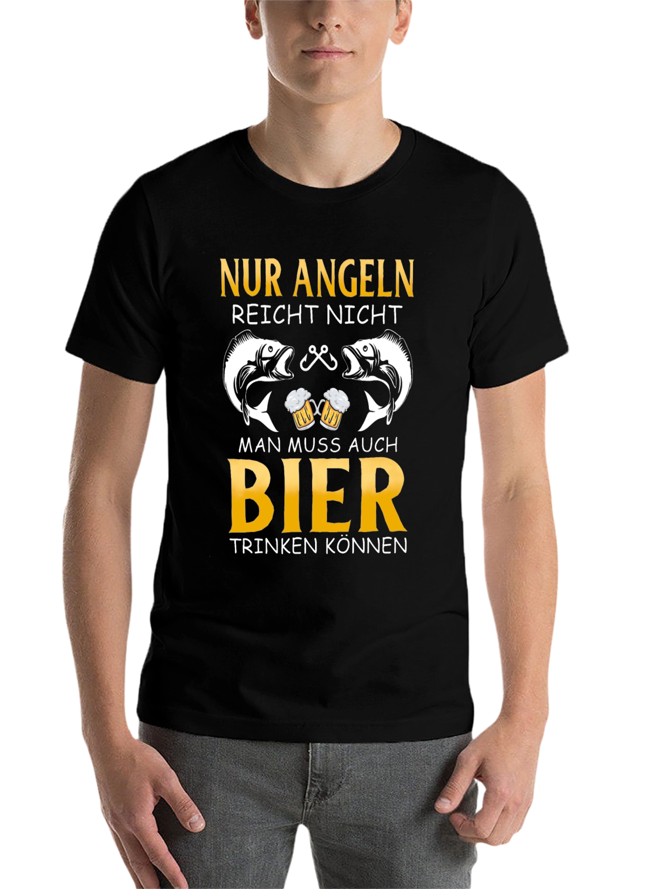 Fishing and Beer T-Shirt - German Angeln Design - 7