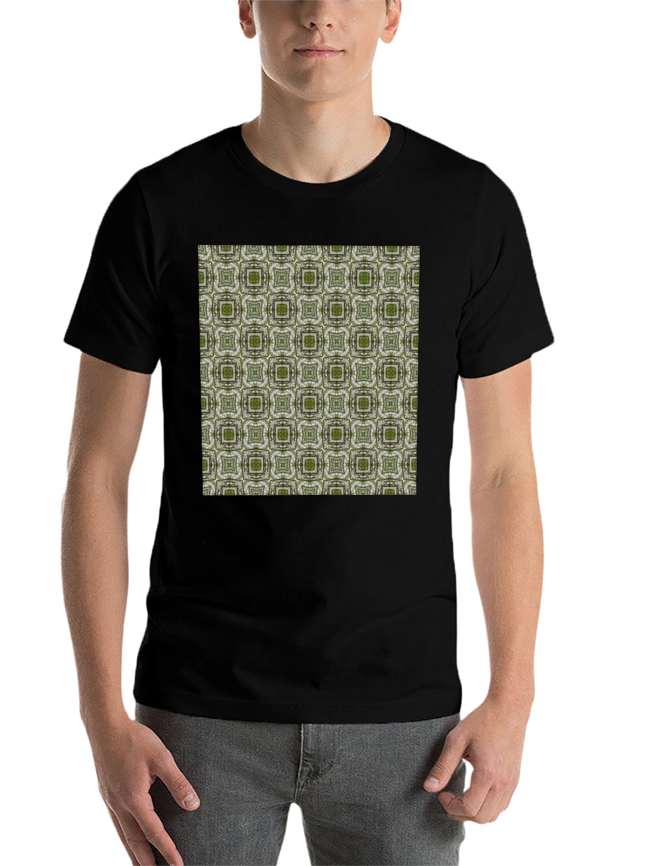 Black Patterned Black T-Shirt view 7
