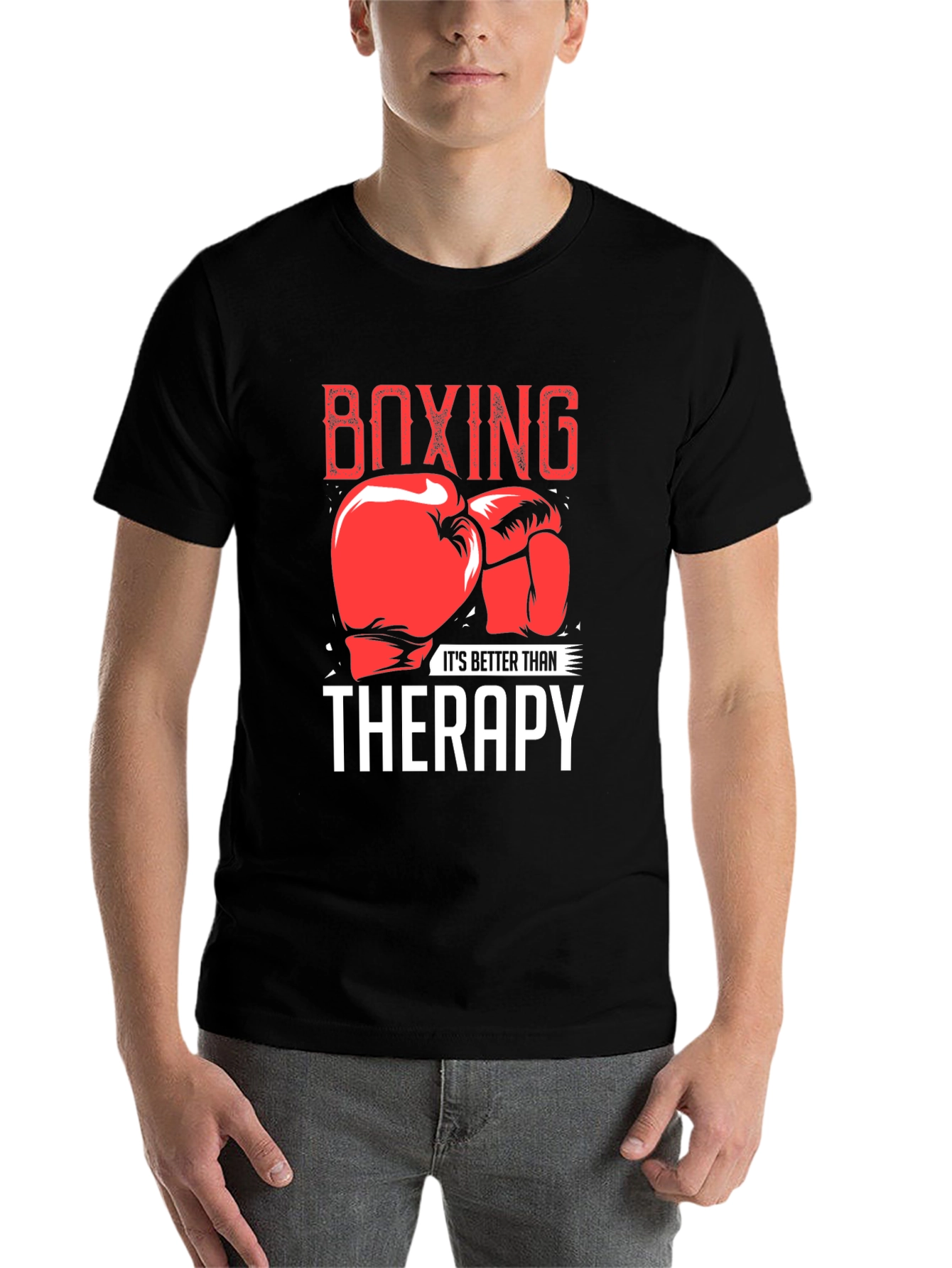 Black Boxing Therapy T-Shirt view 7
