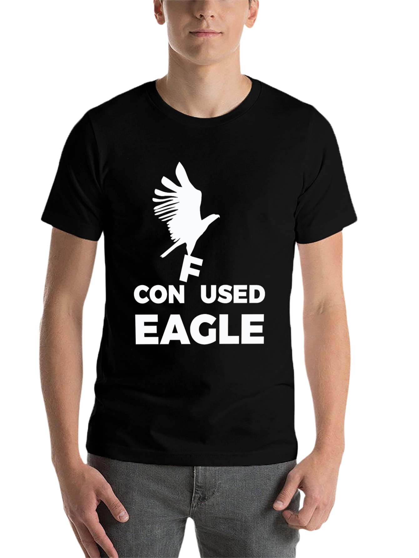 Black Confused Eagle Graphic T-Shirt - Black view 7
