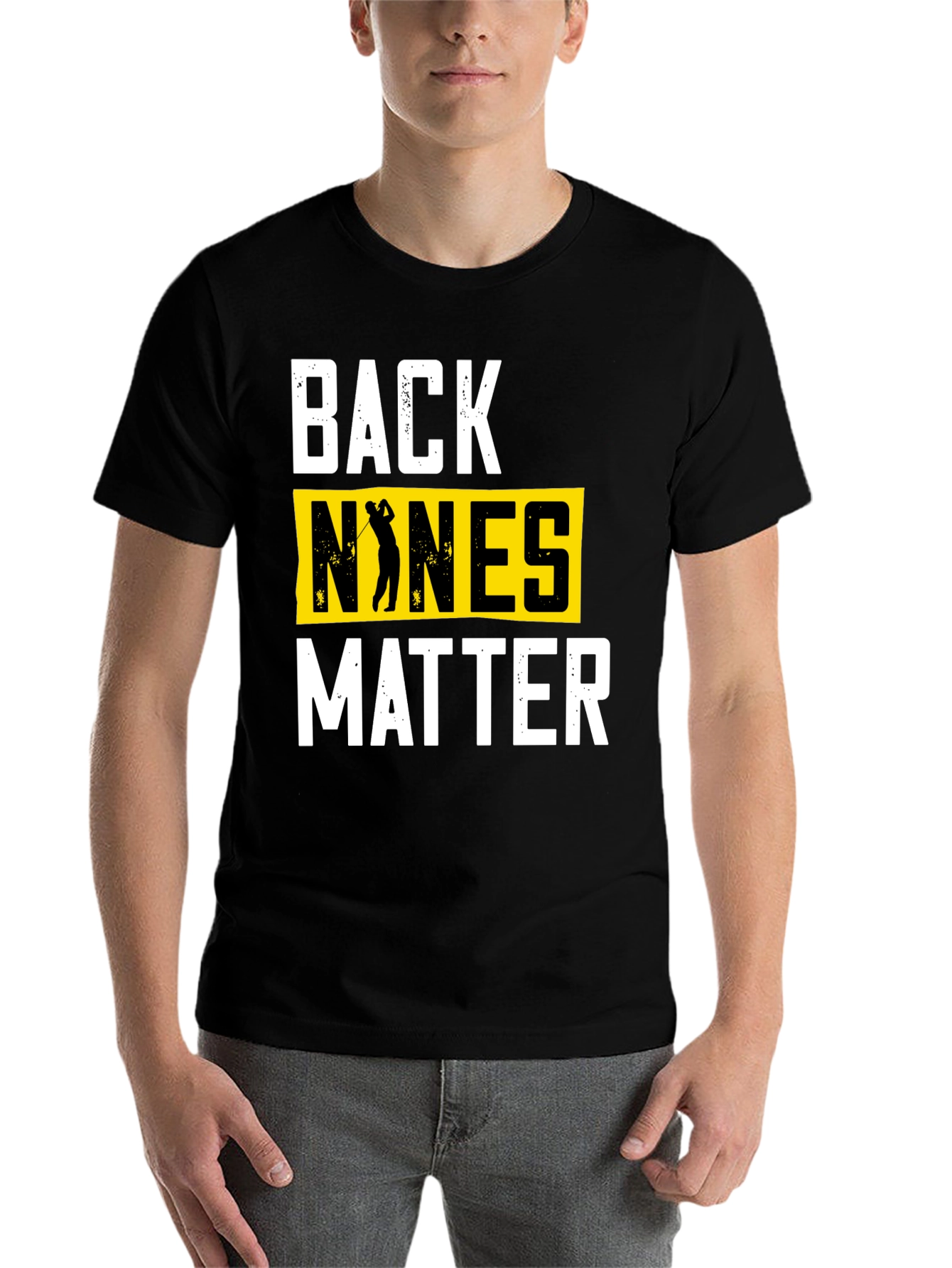 Black Back Nines Matter Golf T-Shirt view 7
