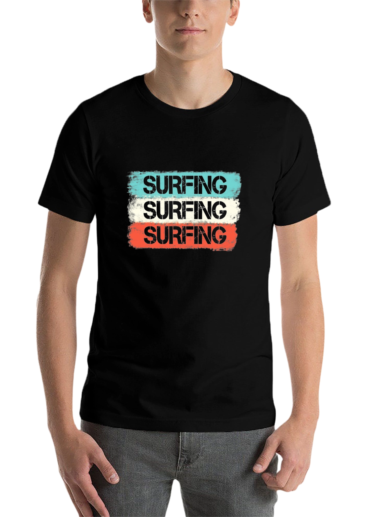 Black Retro Surfing T-Shirt - Black view 7