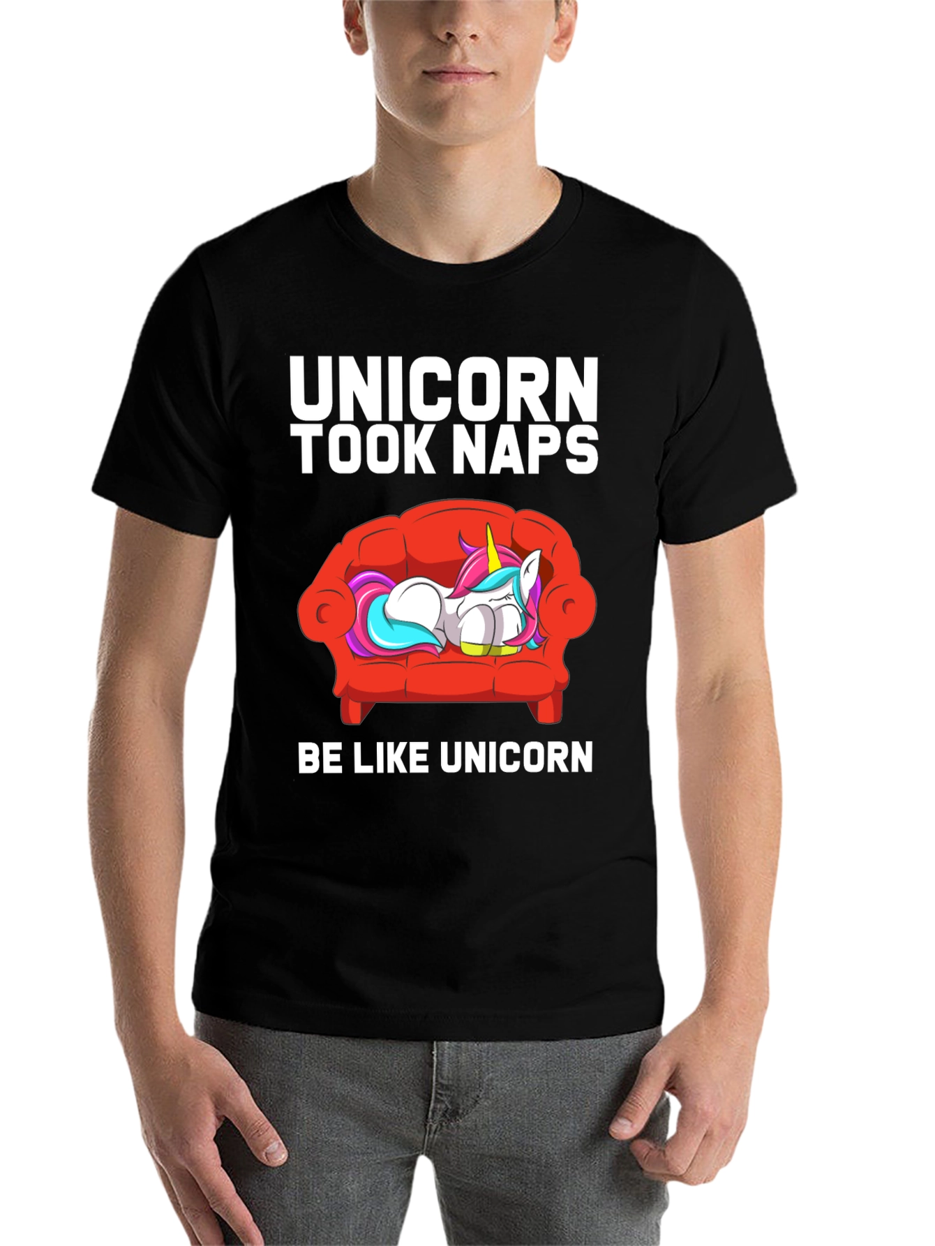 Black Unicorn Took Naps T-Shirt view 7