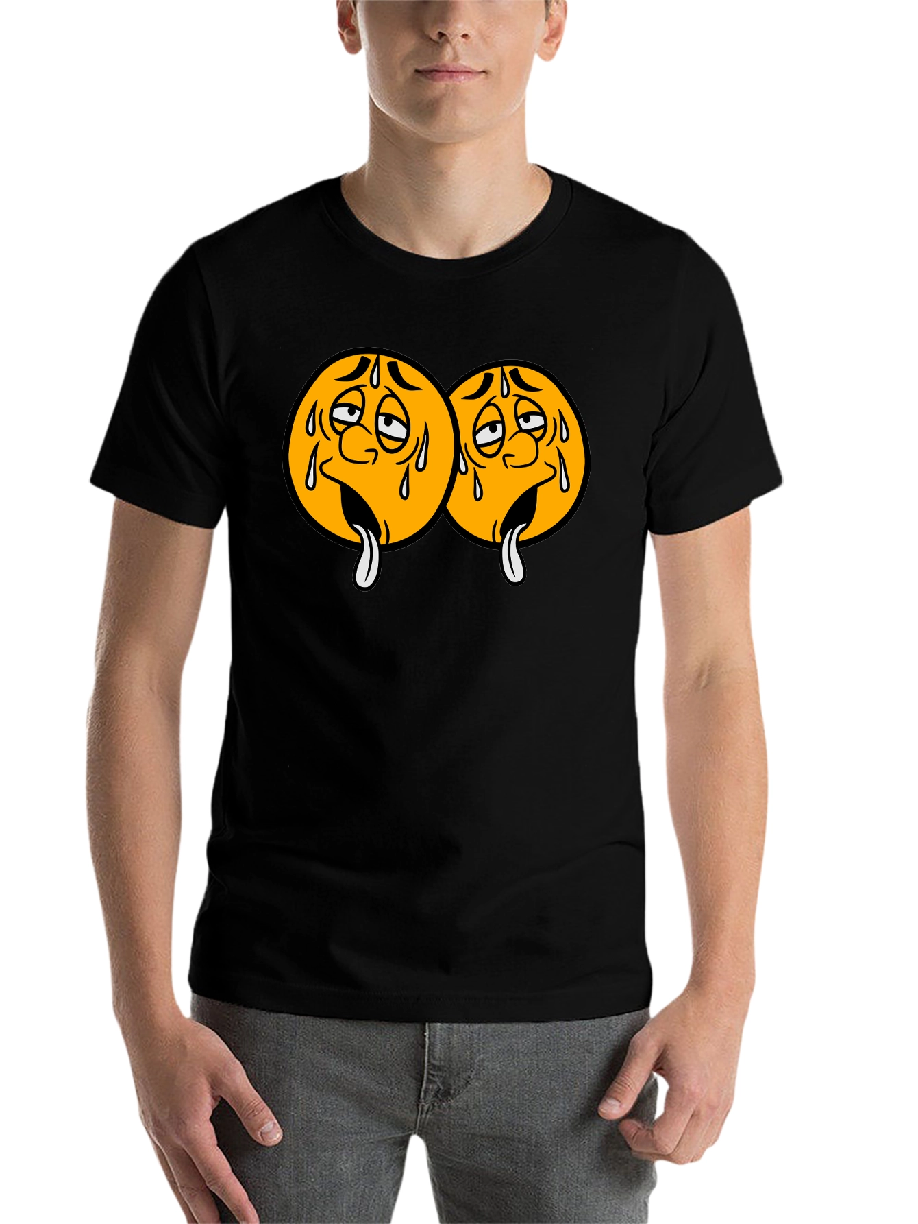 Black Emoji Faces Graphic T-Shirt view 7