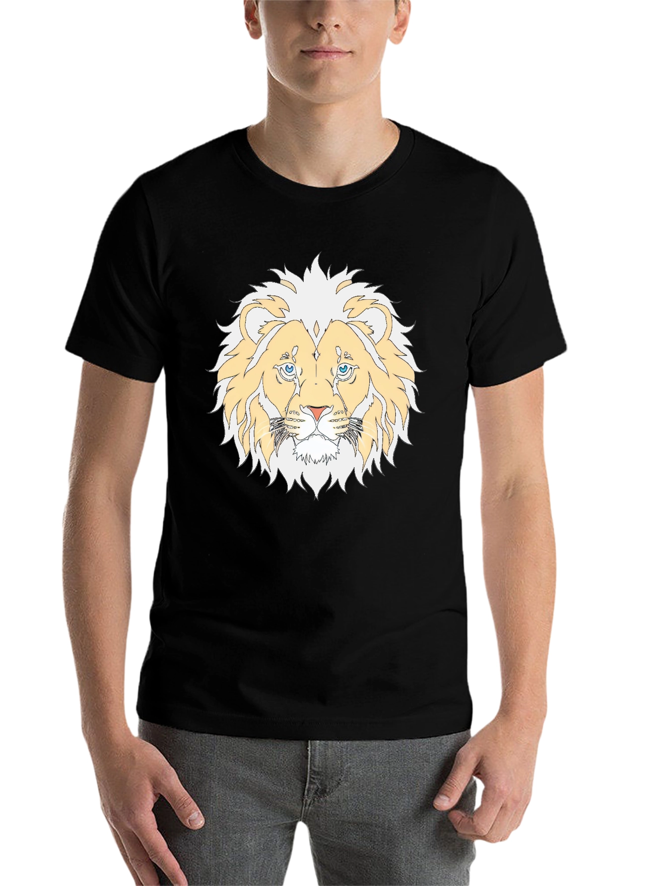 Black Lion Graphic Black T-Shirt view 7
