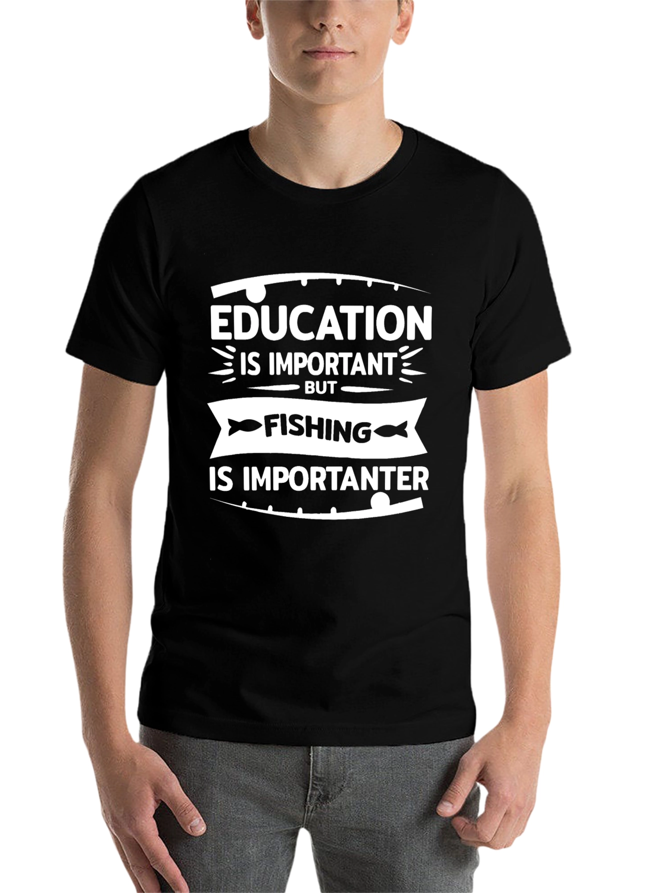 Funny Fishing T-Shirt - Education vs. Fishing  - 7