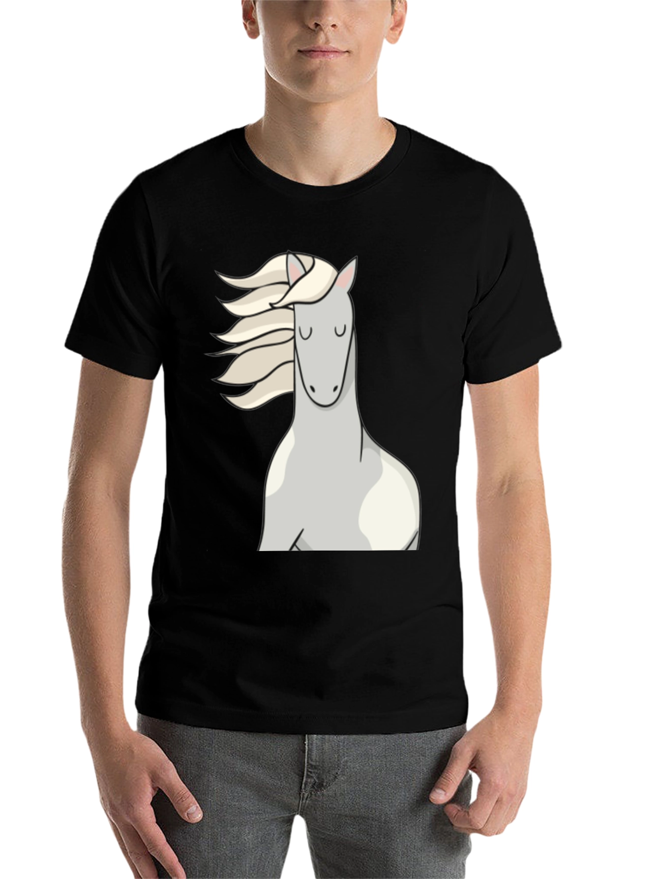 Black Horse Graphic Black T-Shirt view 7