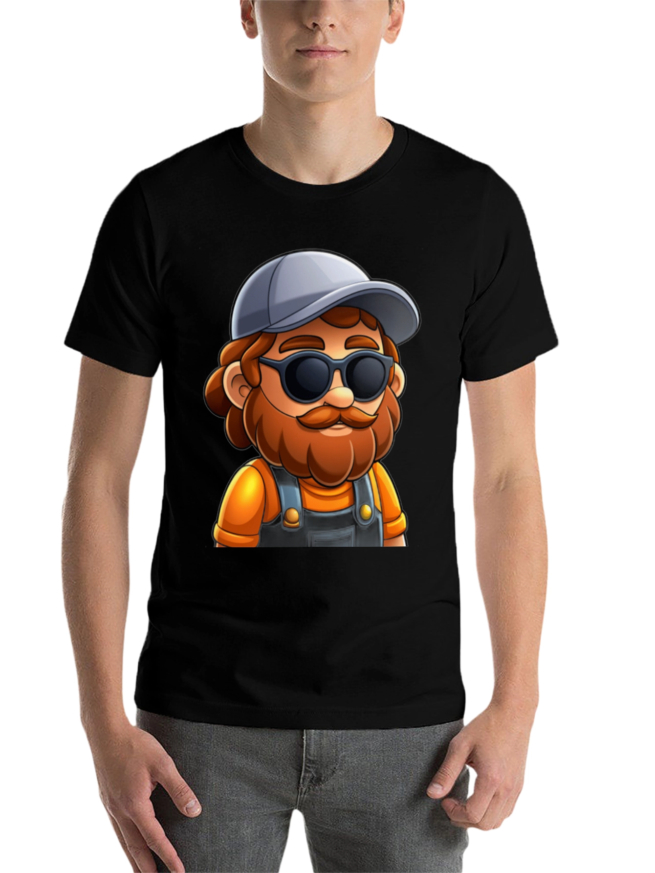 Cartoon Character Graphic Tee - Cool Carpenter Style - 7