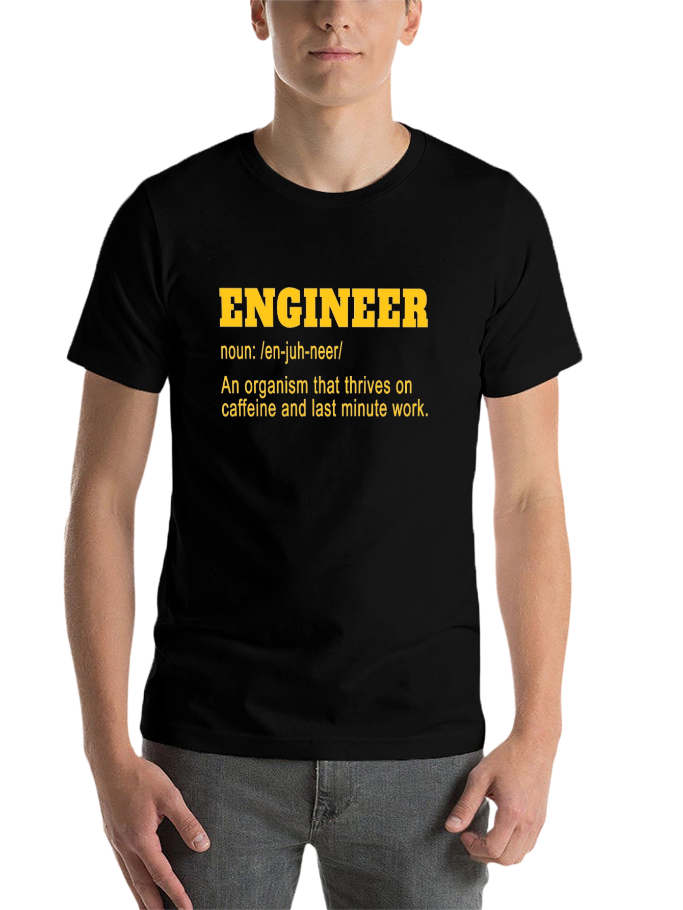 Black Engineer Definition Graphic T-Shirt view 7