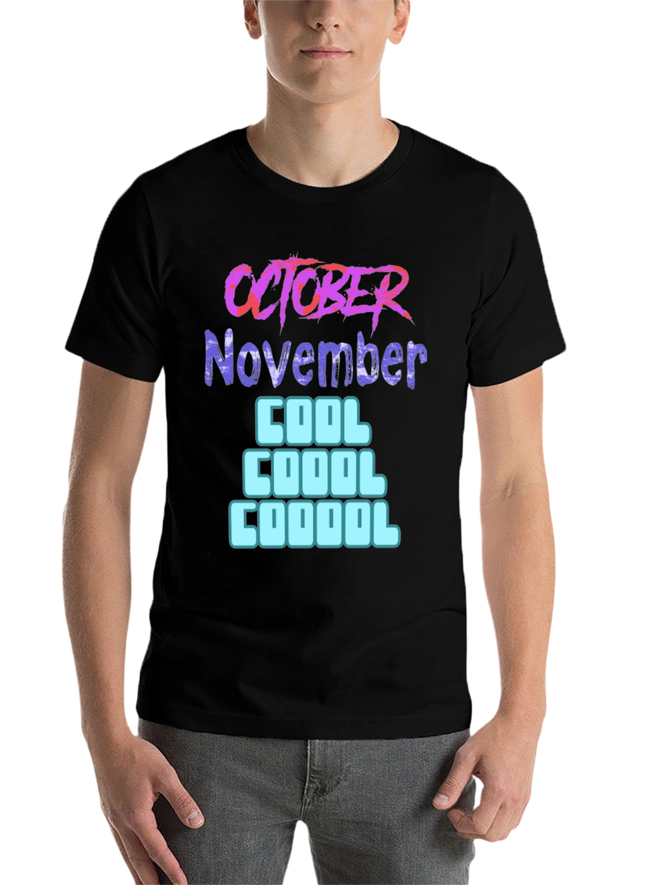 Black October November Cool Graphic T-Shirt view 7