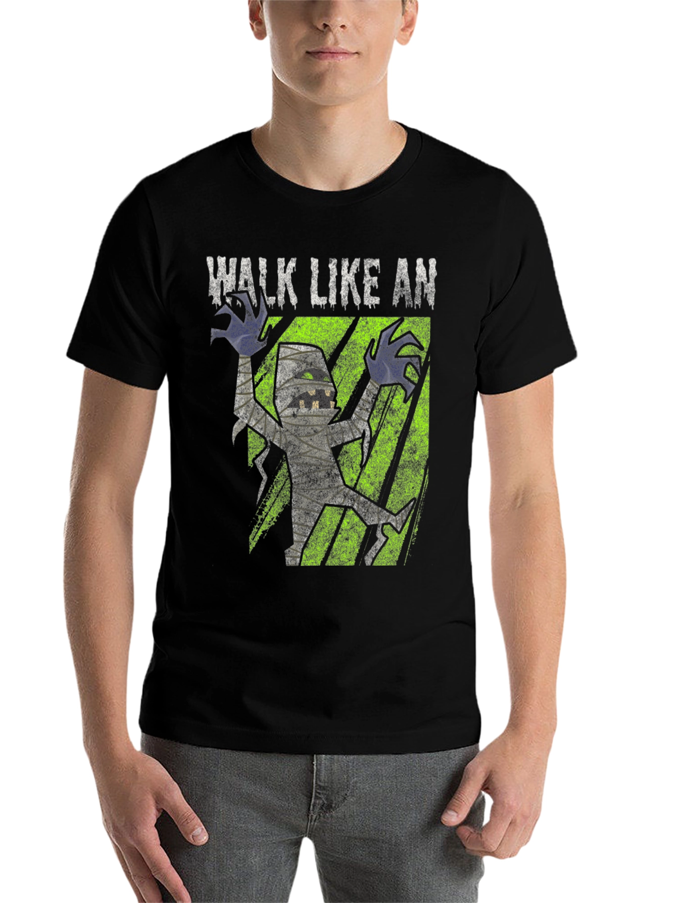 Black Walk Like An Egyptian Mummy Graphic T-Shirt view 7