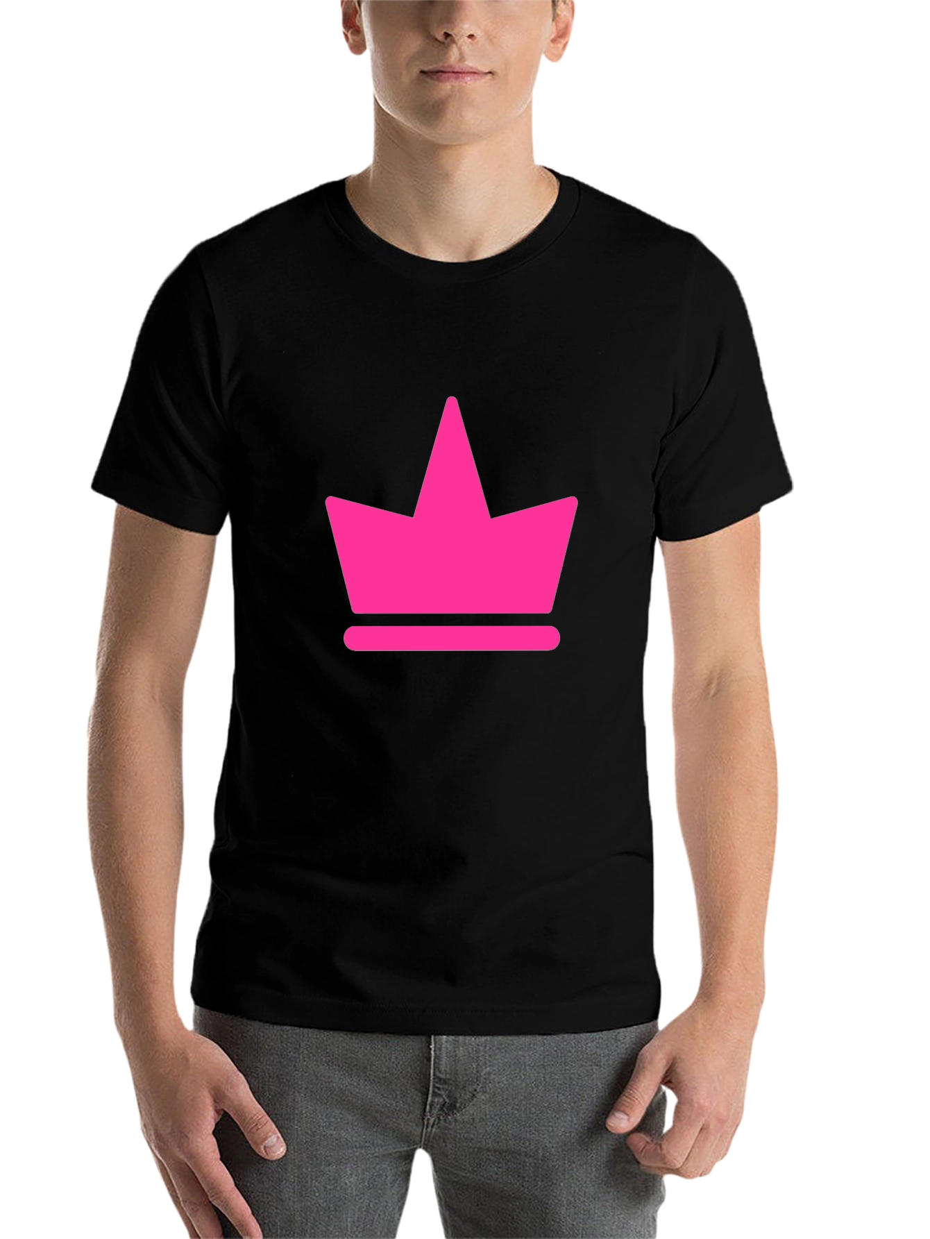 Black Pink Crown Graphic Black T-Shirt view 7