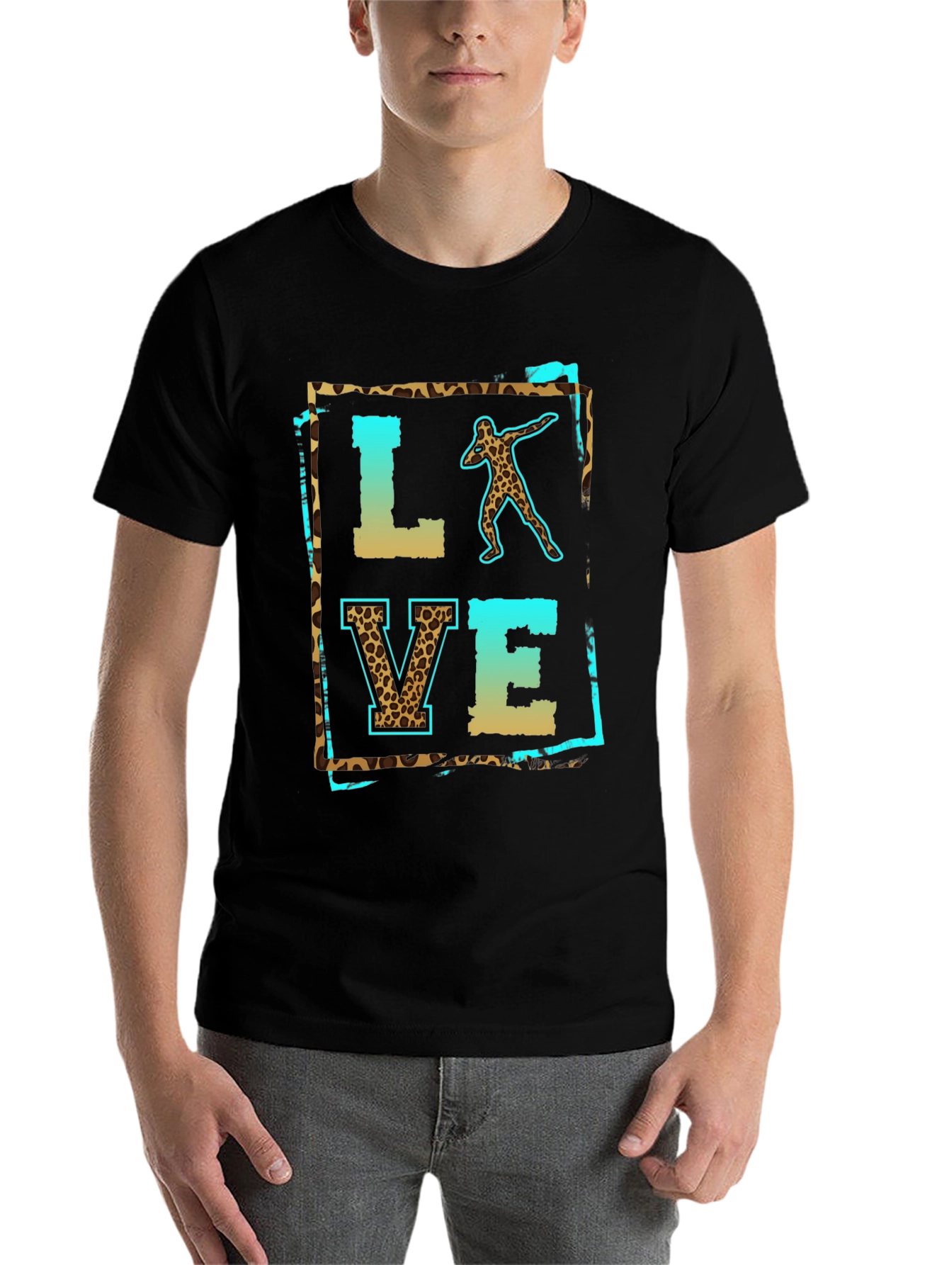 Leopard Print LOVE Shot Put T-Shirt - 7