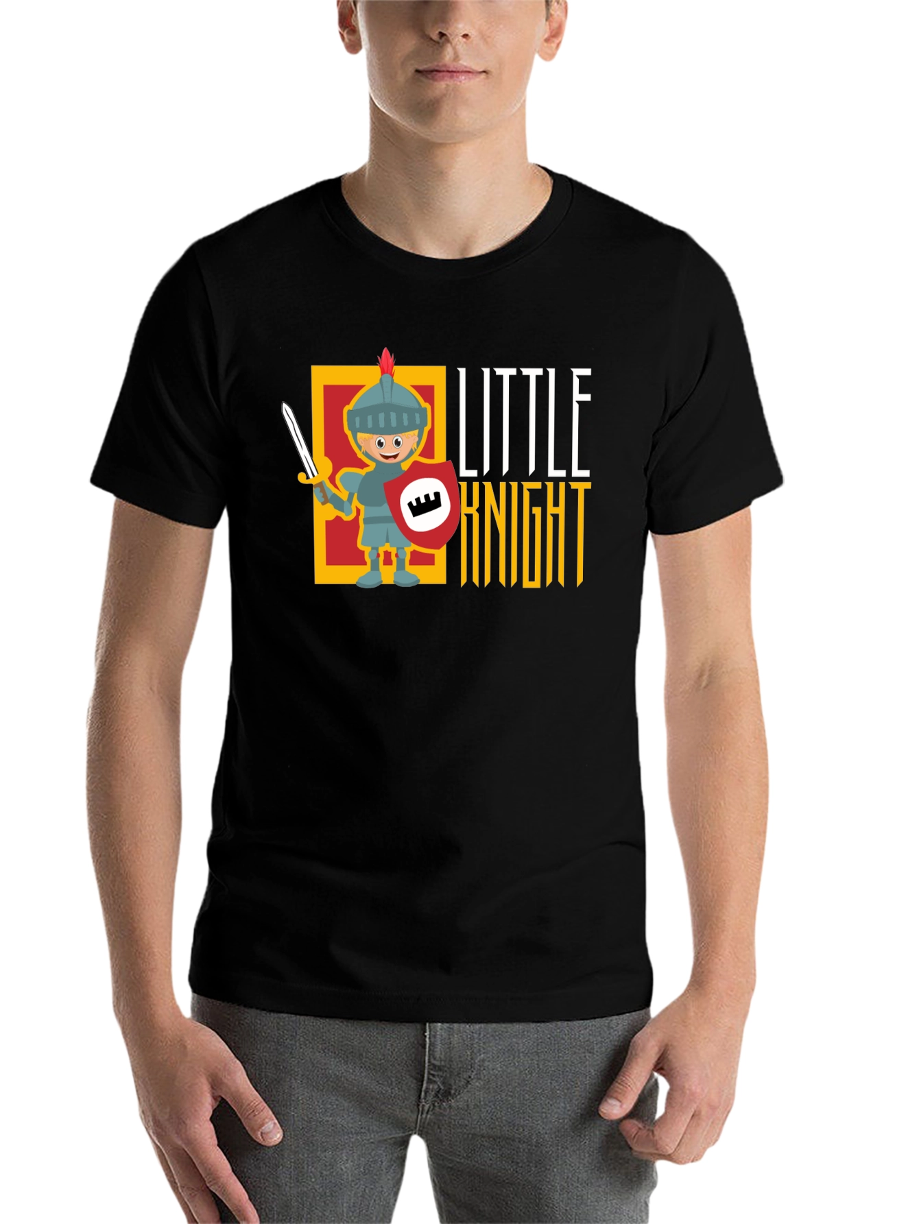 Black Little Knight Black T-Shirt view 7