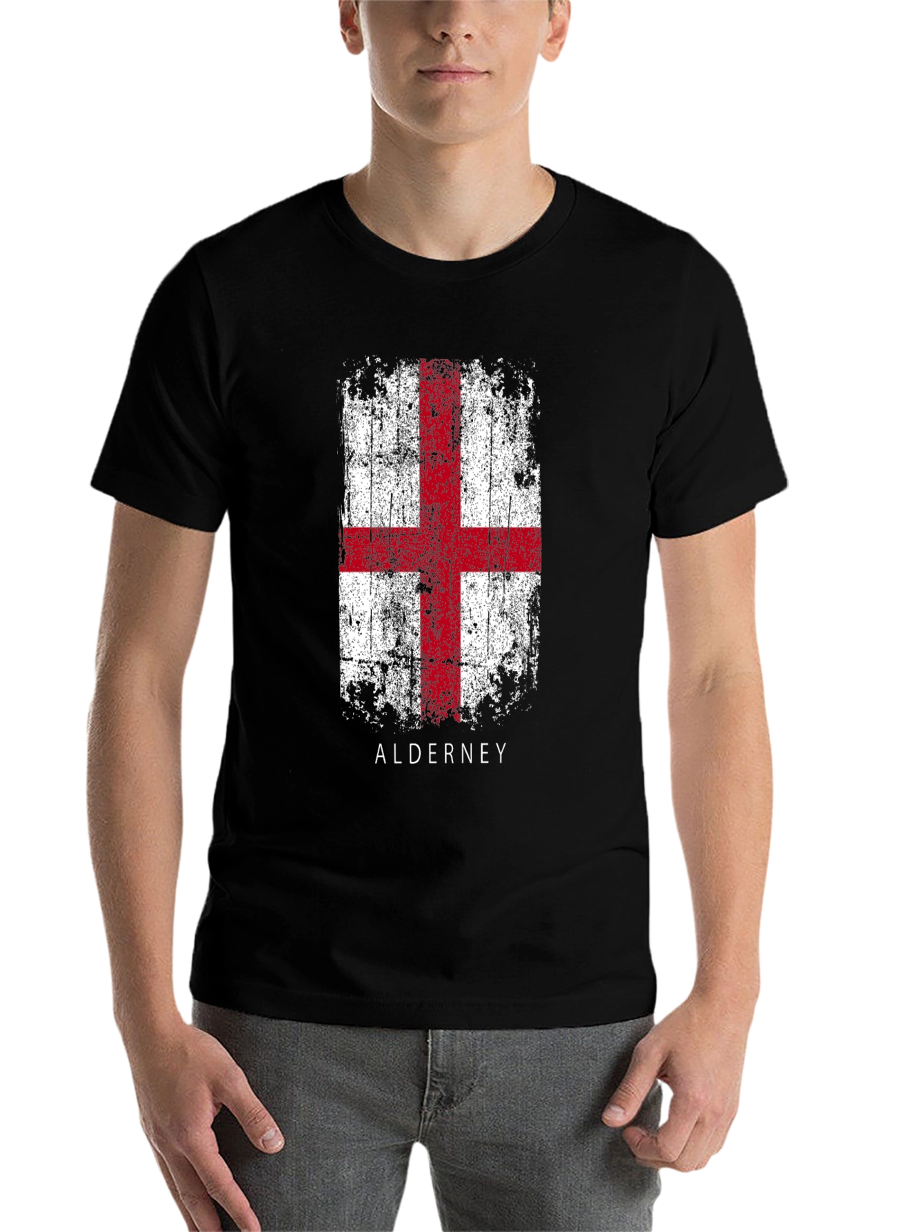 Black Alderney Flag T-Shirt view 7