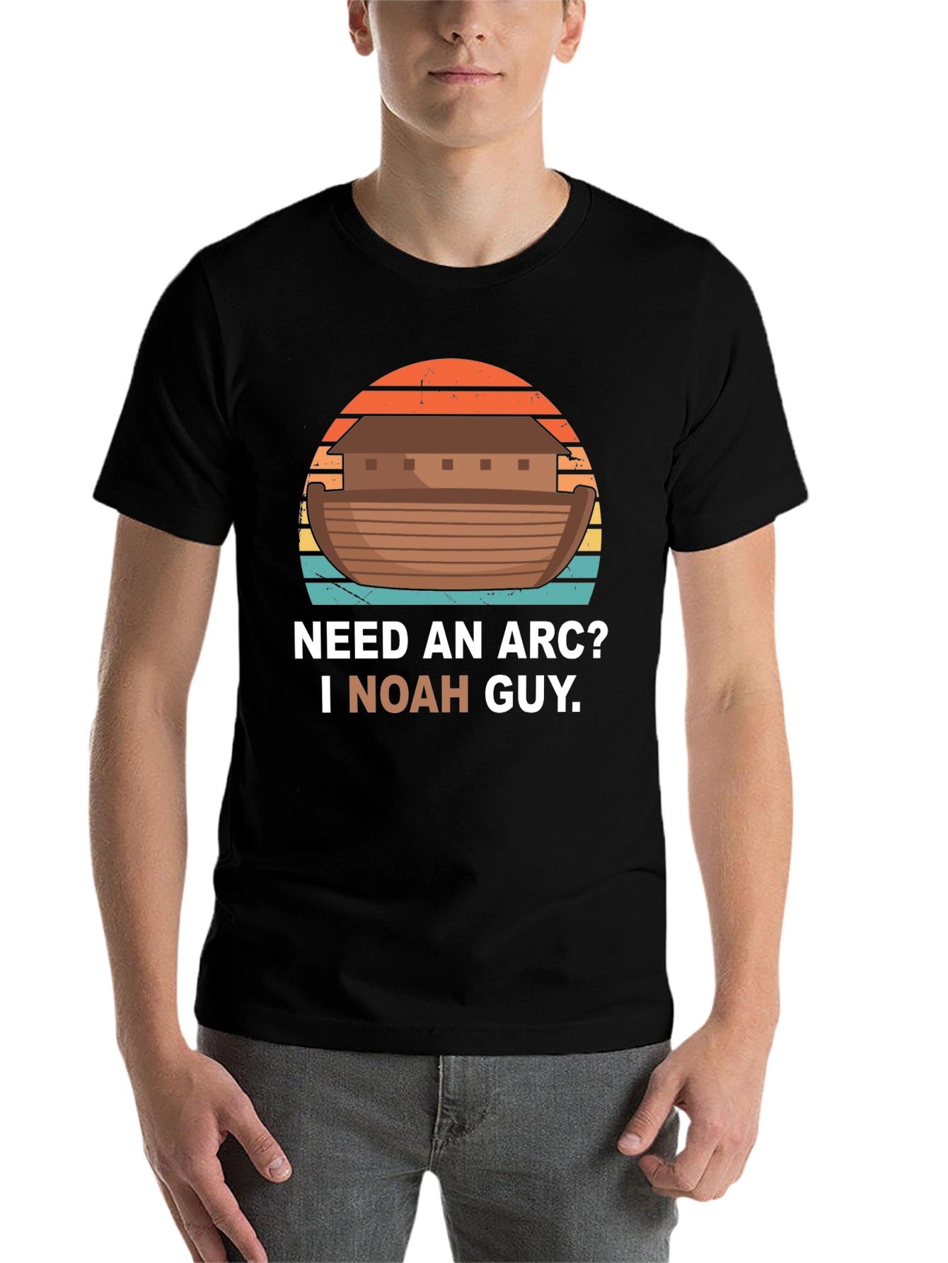 Black Need An Arc? I Noah Guy T-Shirt view 7
