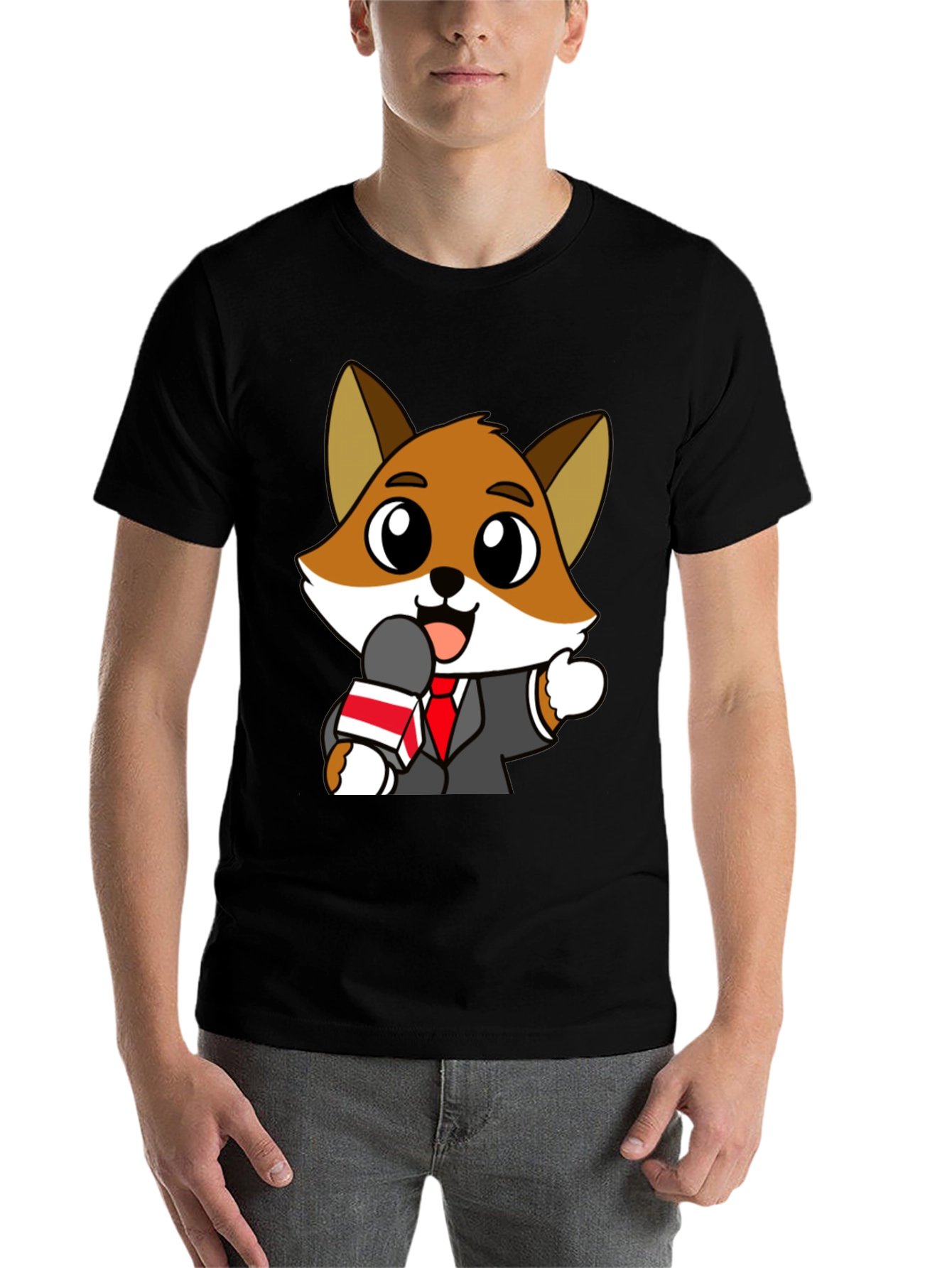 Black Fox News Reporter Graphic Tee view 7
