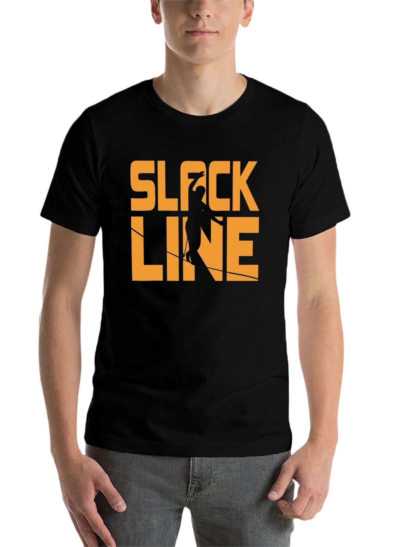 Black Slackline T-Shirt: Balance & Style view 7