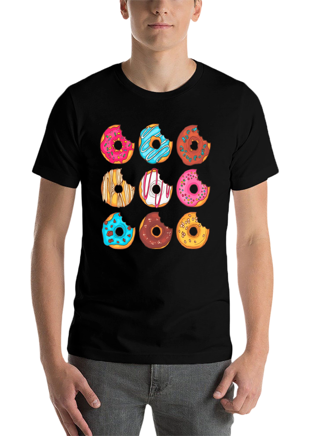 Black Donut Graphic T-Shirt - Sweet Tooth Fashion view 7