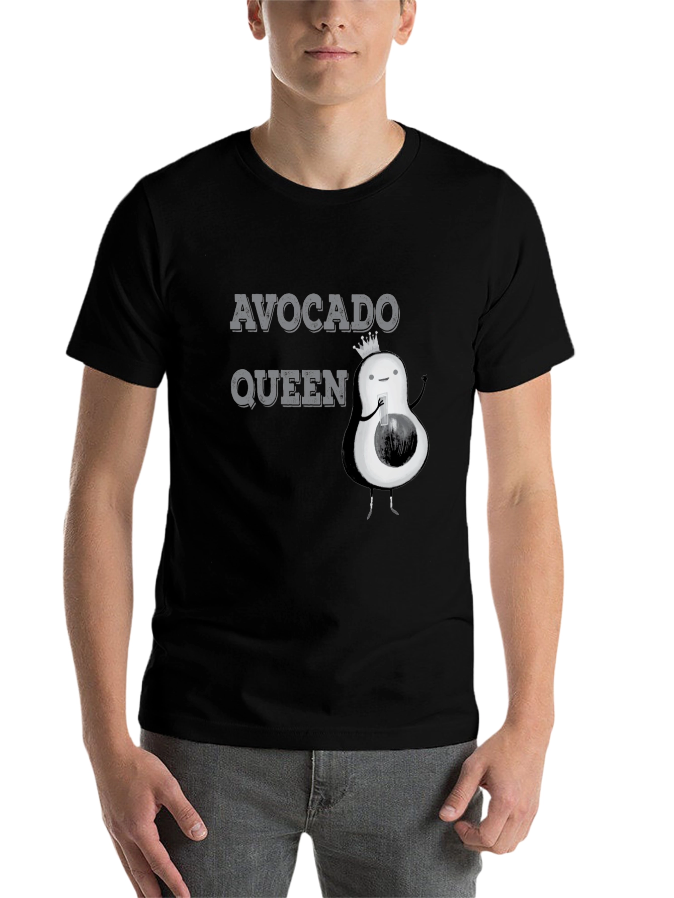 Black Avocado Queen Black Graphic T-Shirt view 7