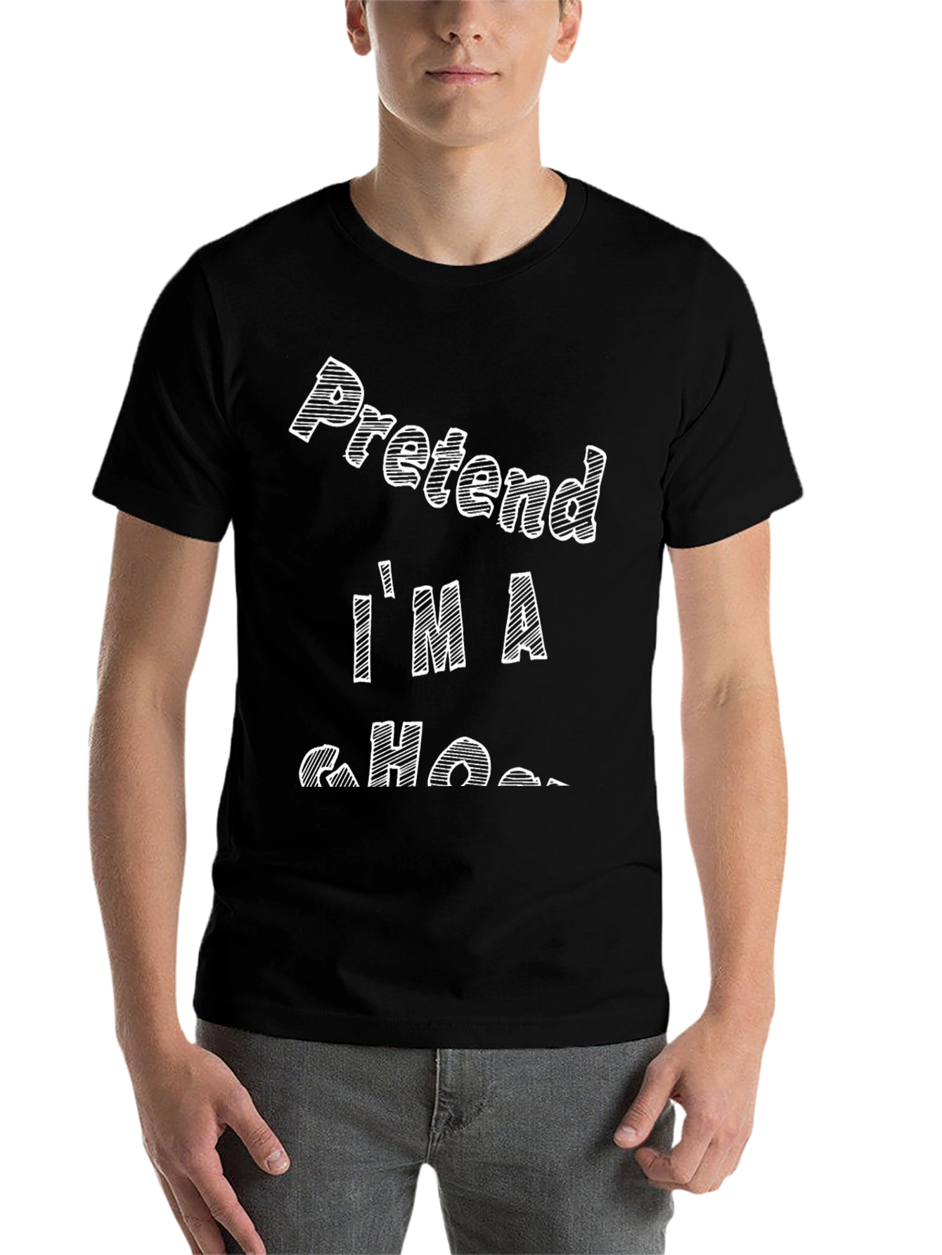 Black Pretend I'm A Ghost T-Shirt - Black view 7
