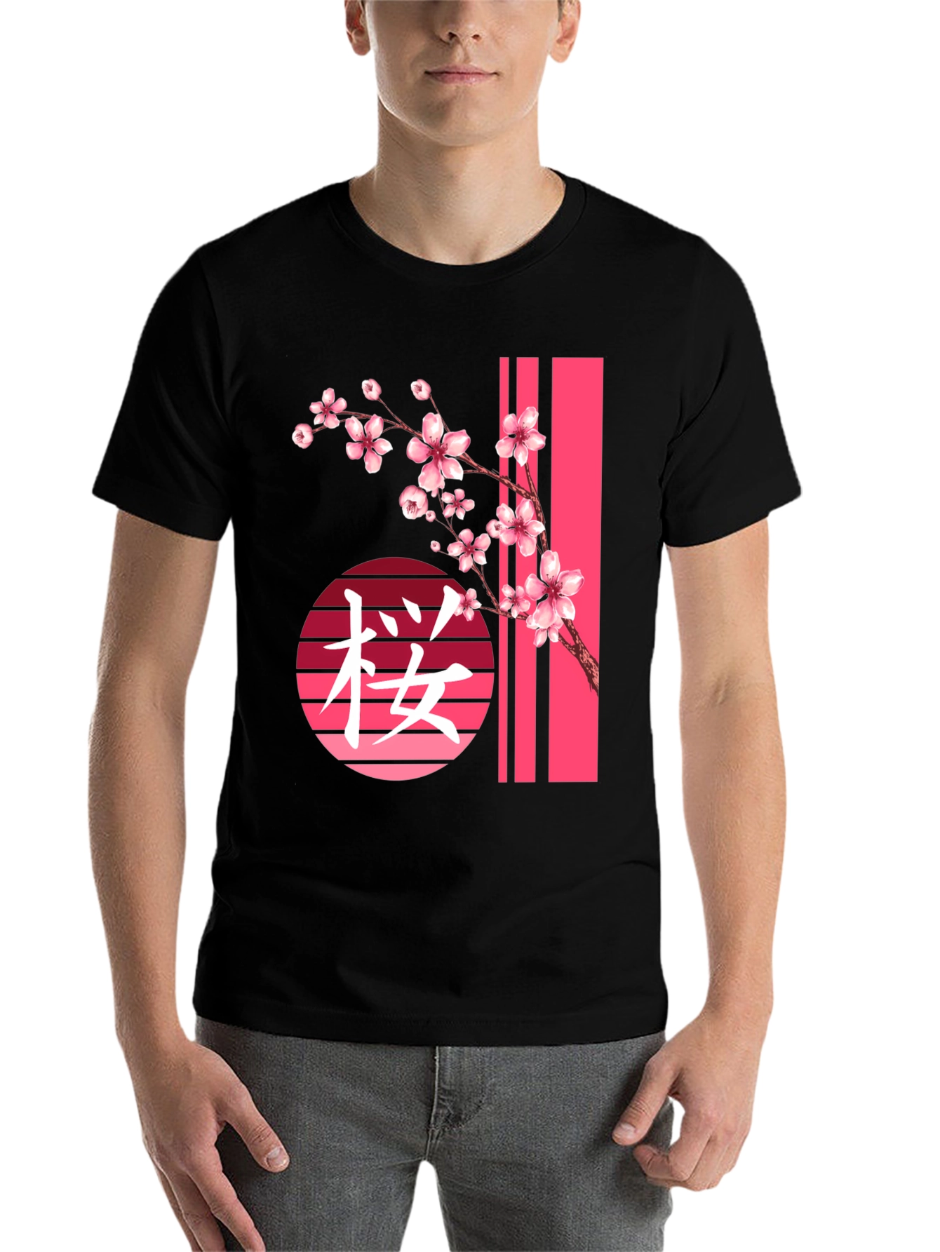 Black Sakura Blossom Graphic Tee view 7