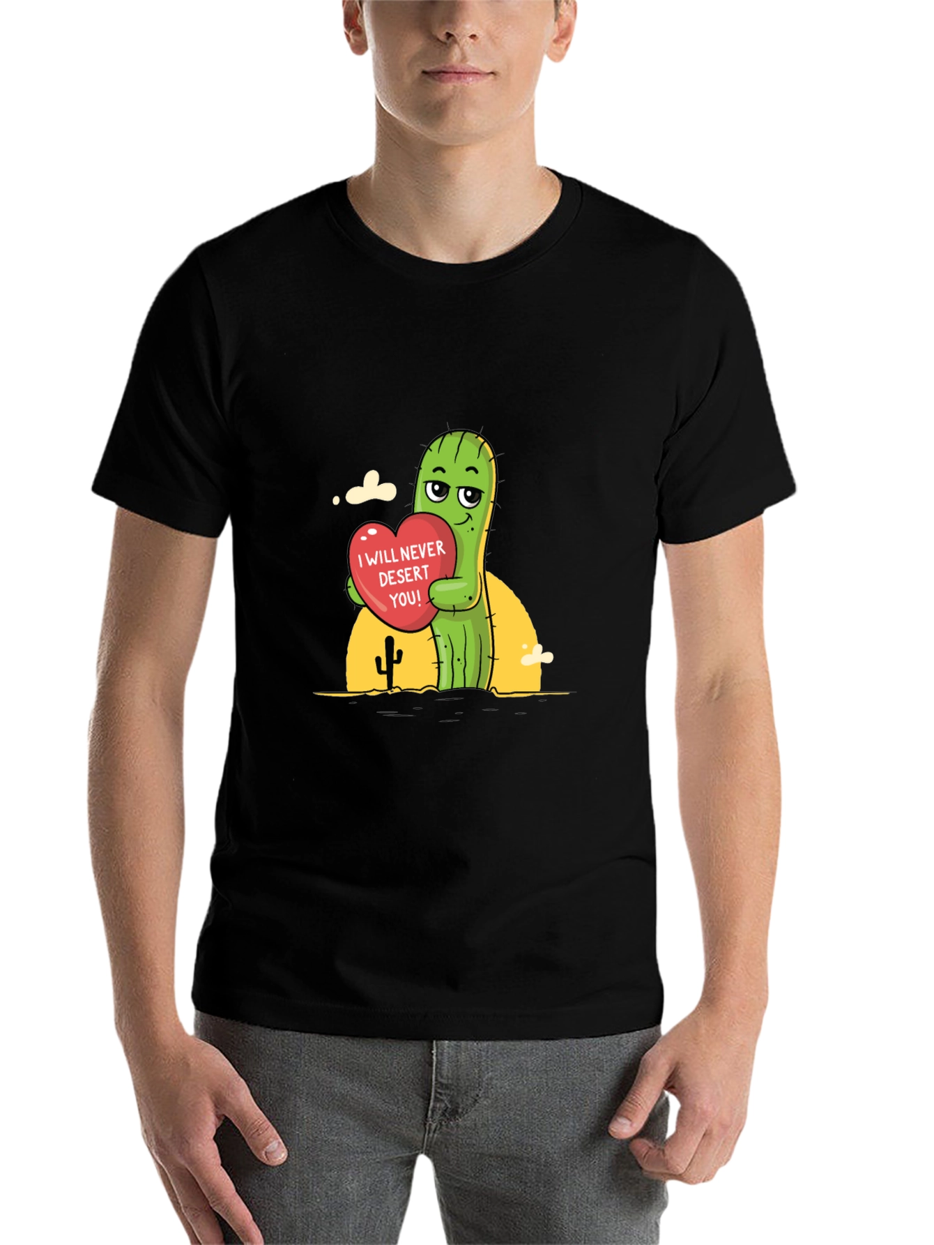 Black Cactus Love T-Shirt - 'I Will Never Desert You!' view 7