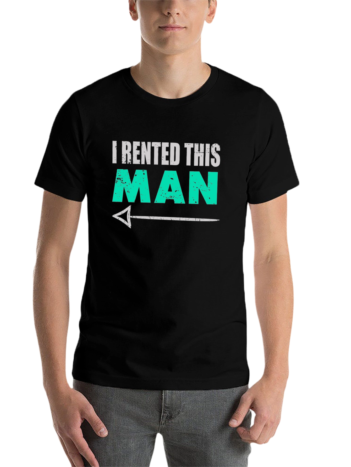 Black I Rented This Man Funny Graphic Tee view 7