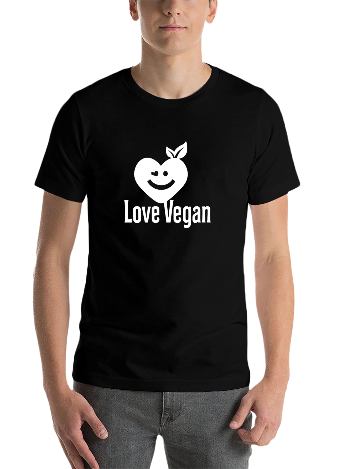 Black Love Vegan Graphic Tee - Black Cotton Blend view 7