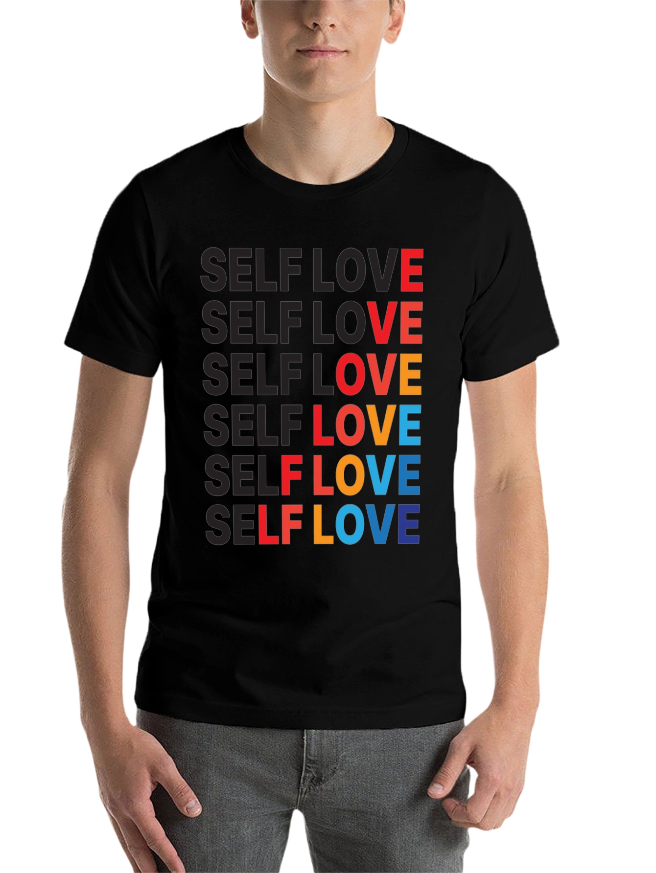 Black Self Love Graphic Tee - Bold & Colorful view 7