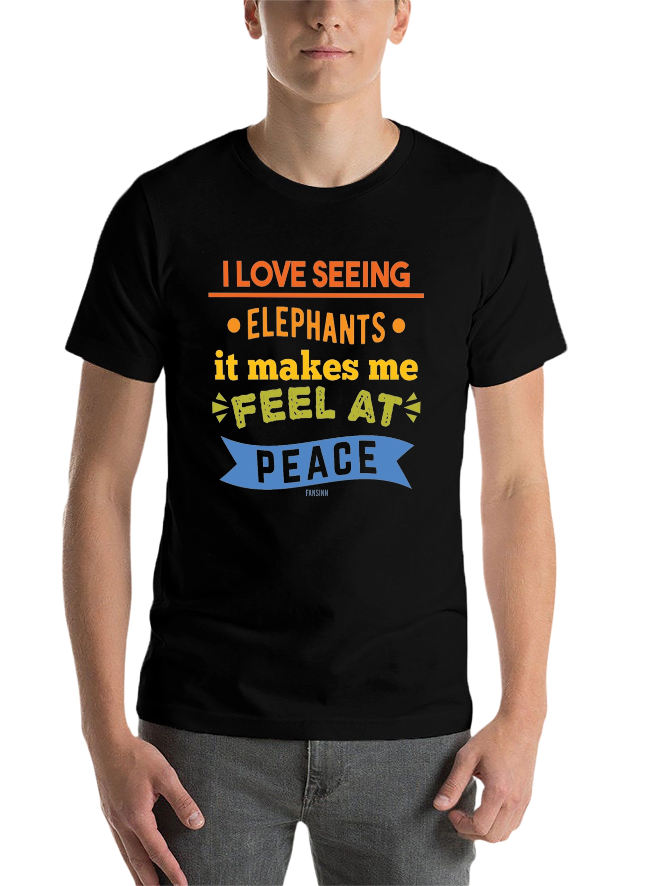 Black Elephant Lover T-Shirt - Feel at Peace Tee view 7